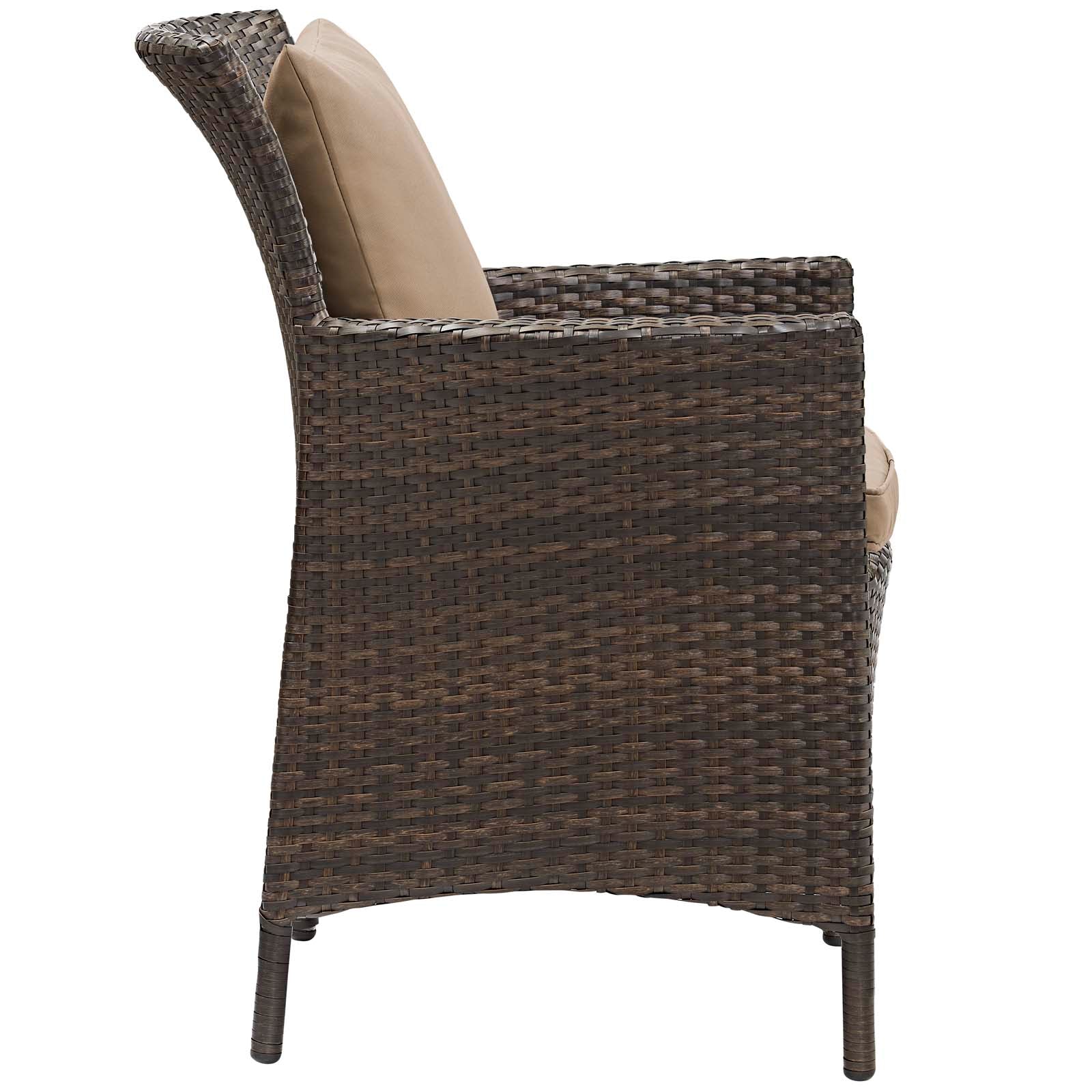 Modway Outdoor Dining Chairs - Conduit Outdoor Dining Armchair Brown & Mocha