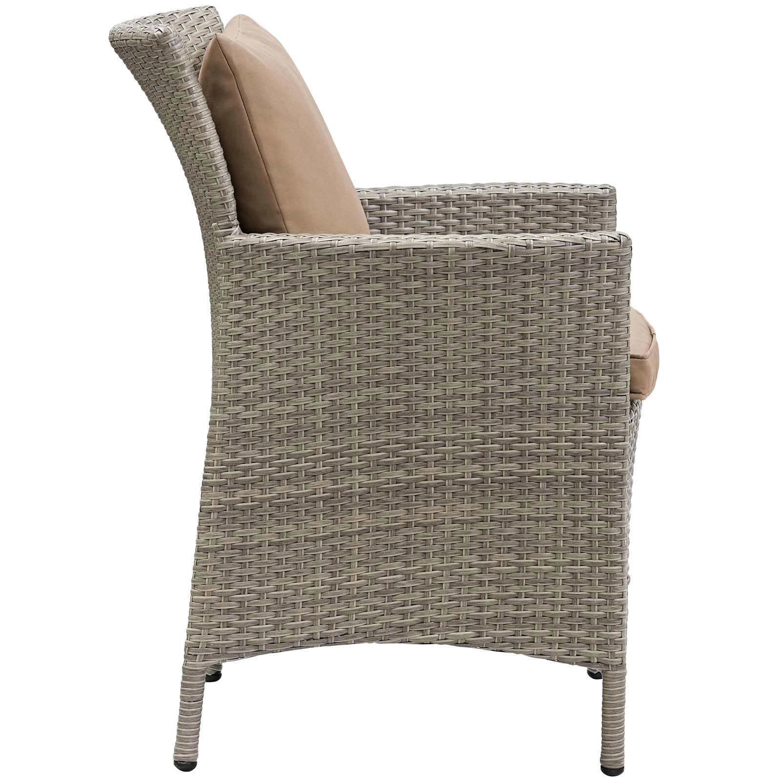 Modway Outdoor Dining Chairs - Conduit Outdoor Dining Armchair Light Gray & Mocha