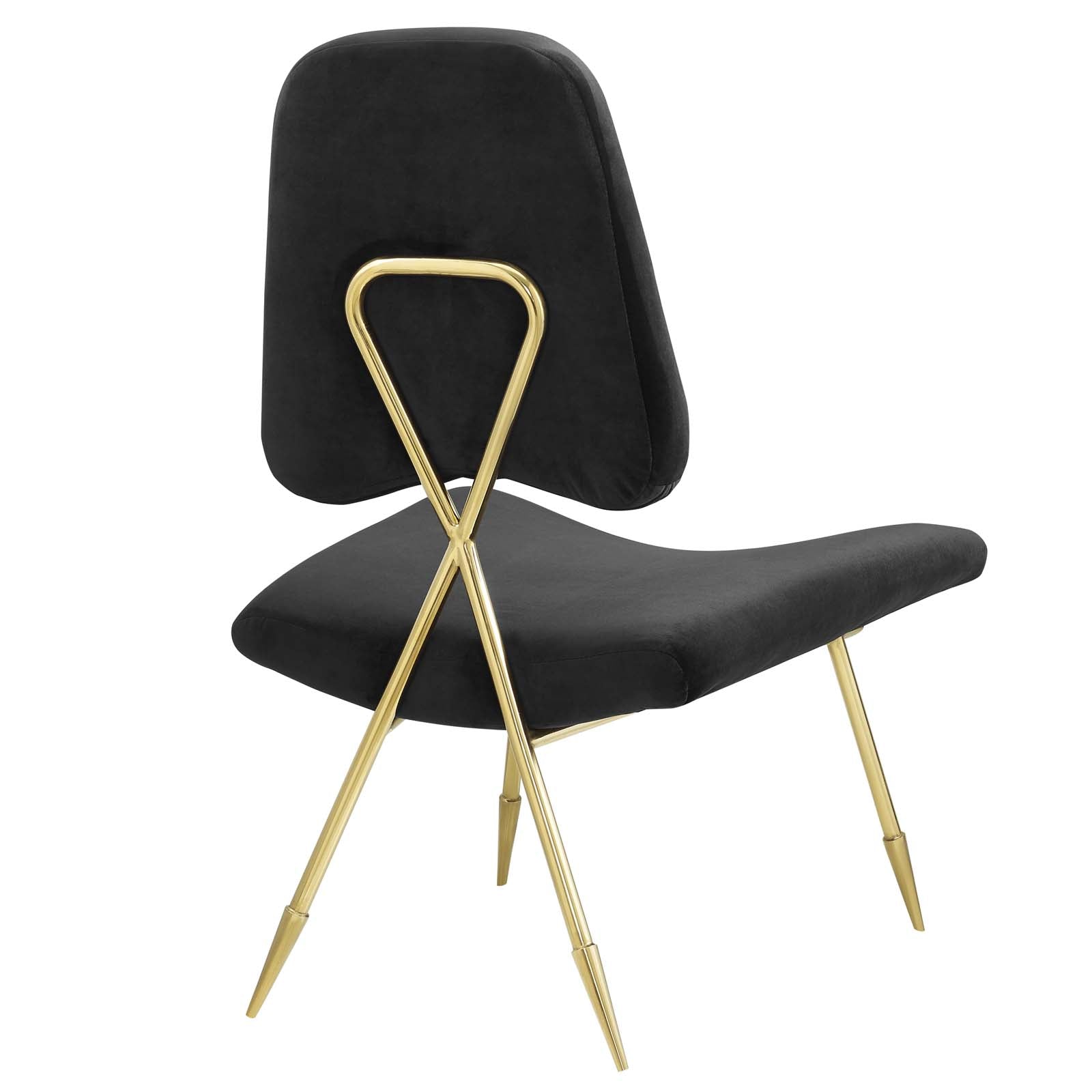 Modway Accent Chairs - Ponder Performance Velvet Lounge Chair Black
