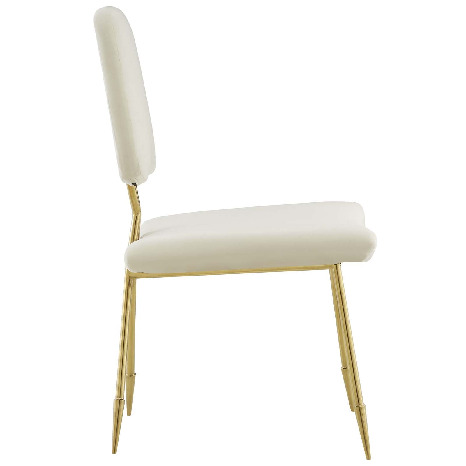 Modway Dining Chairs - Ponder Performance Velvet Dining Side Chair Ivory