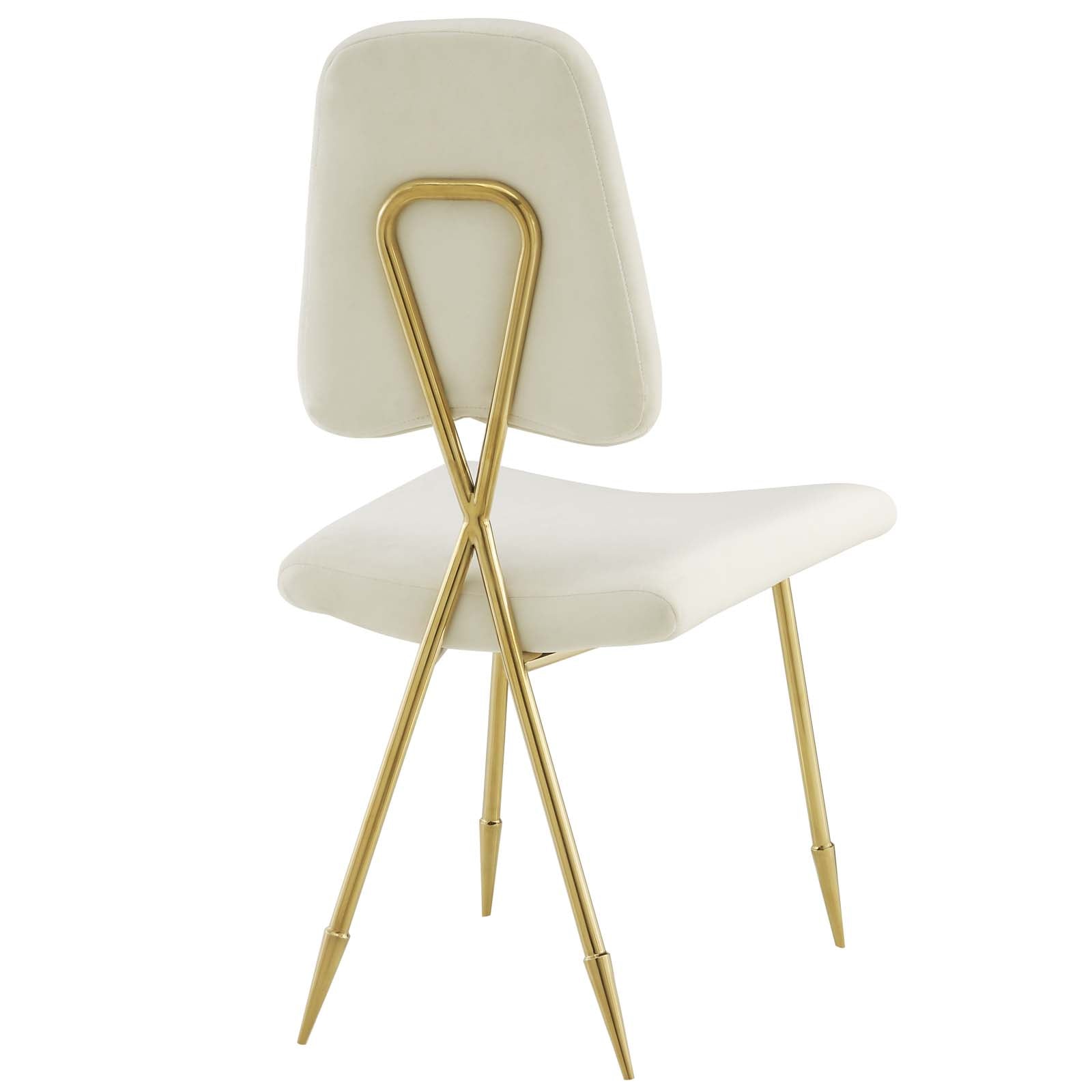 Modway Dining Chairs - Ponder Performance Velvet Dining Side Chair Ivory