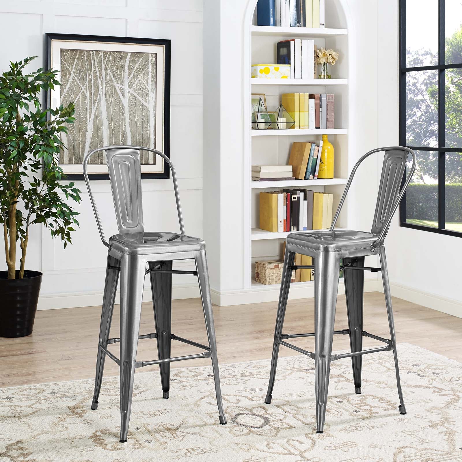 Modway Barstools - Promenade 19" Barstool Gunmetal