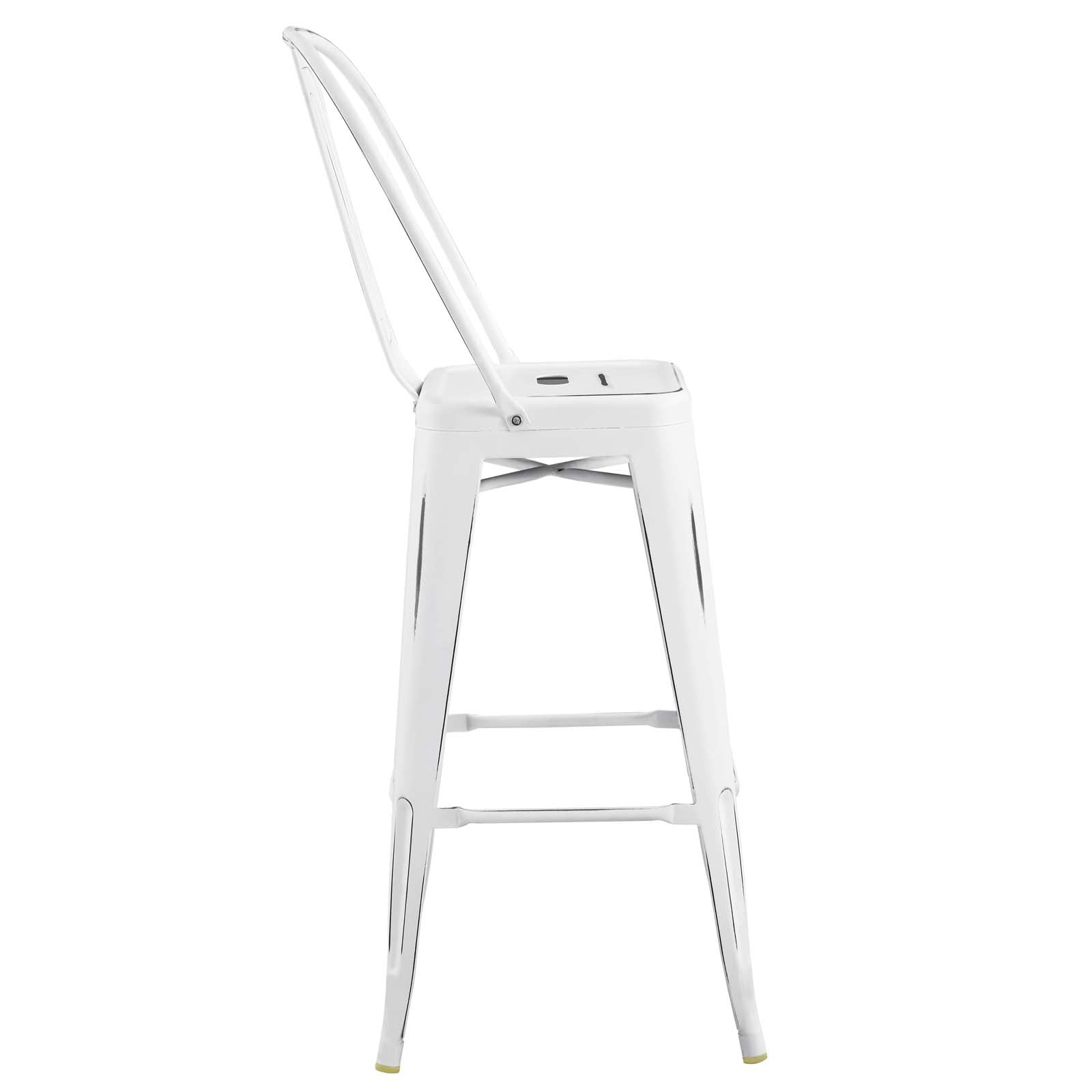 Promenade Metal Bar Side Stool White