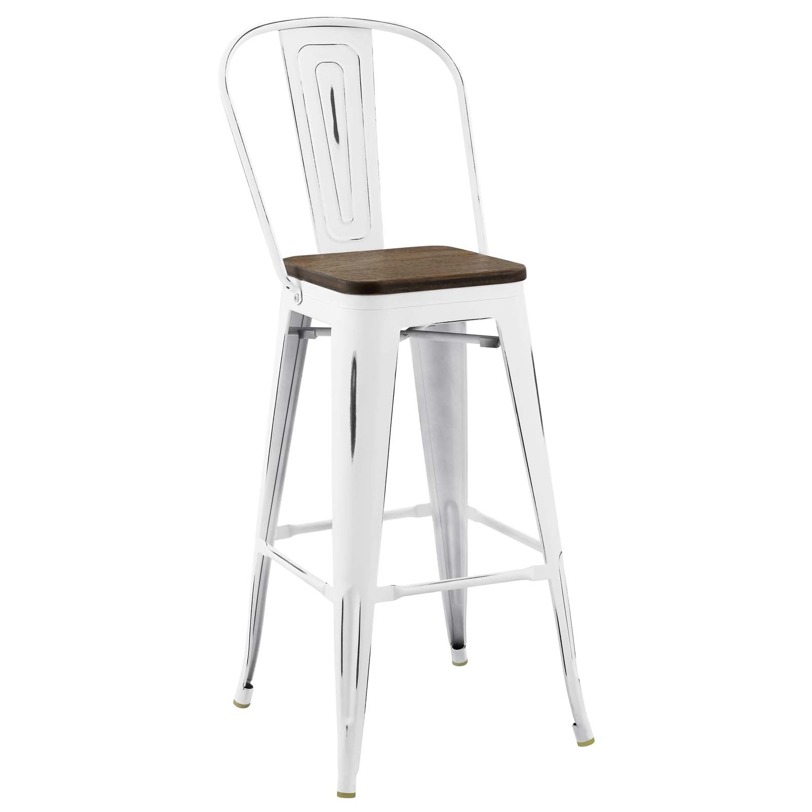 Modway Barstools - Promenade Metal Bar Stool White