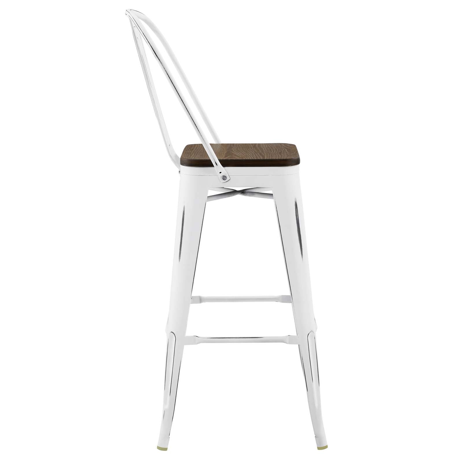 Modway Barstools - Promenade Metal Bar Stool White