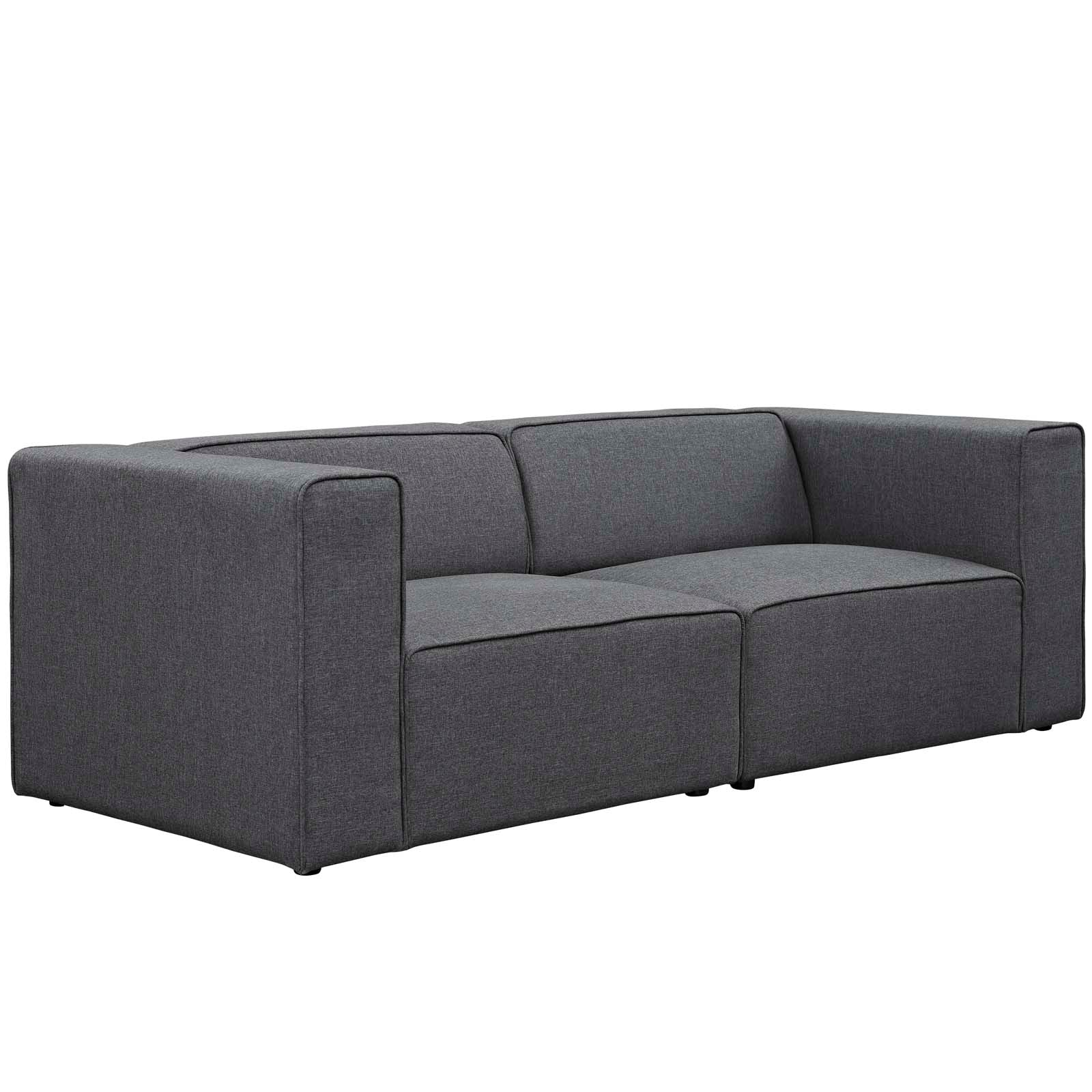 Modway Living Room Sets - Mingle 2 Piece Upholstered Fabric Sectional Sofa Set Gray