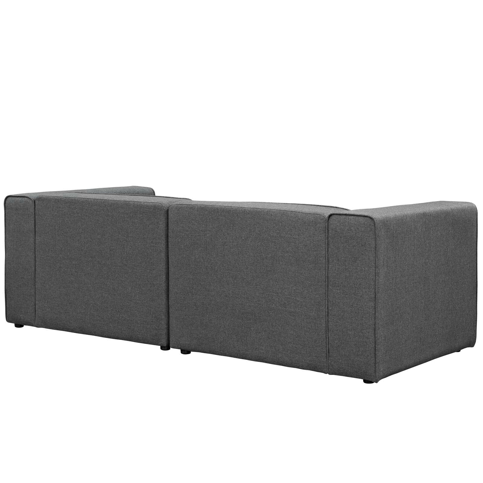 Modway Living Room Sets - Mingle 2 Piece Upholstered Fabric Sectional Sofa Set Gray