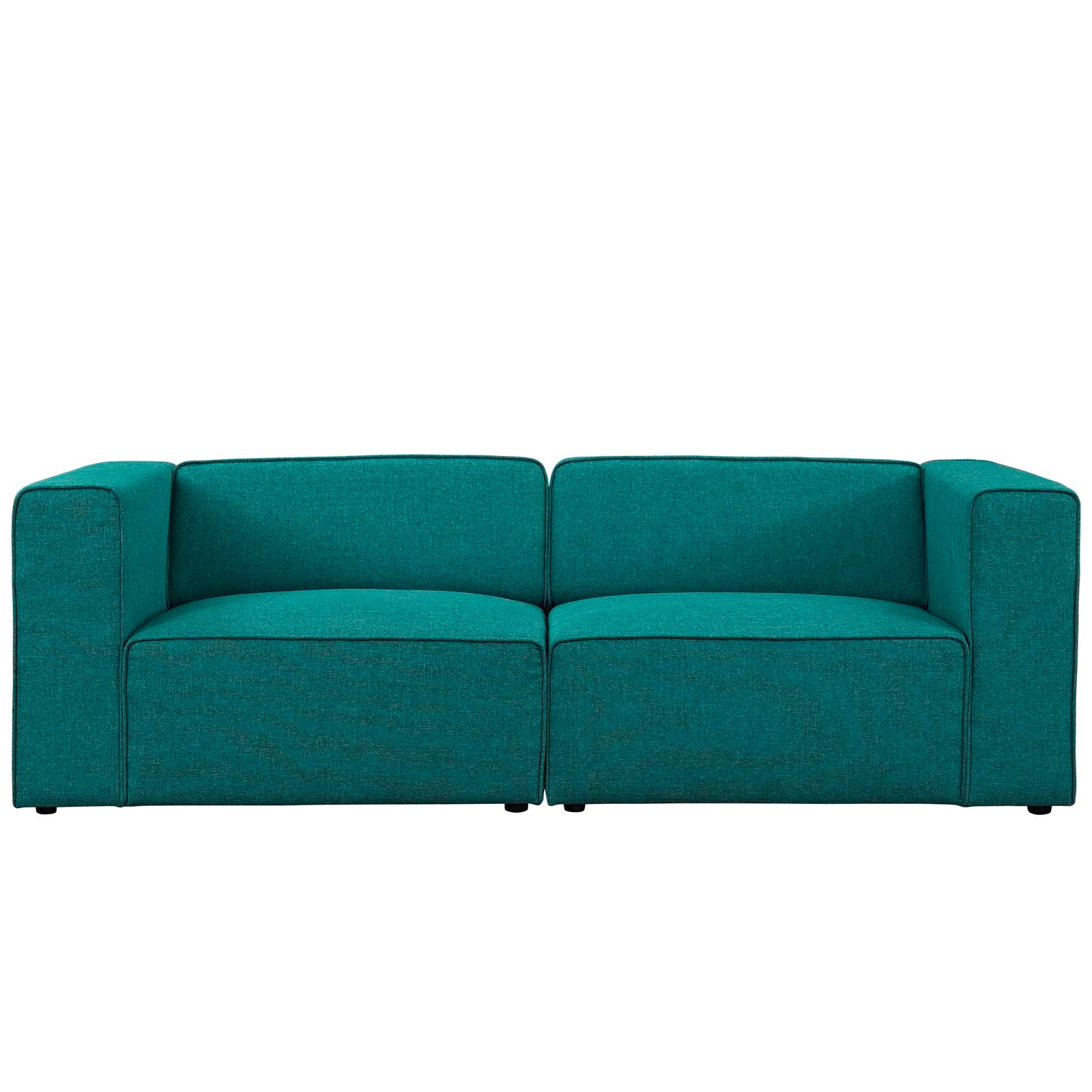 Modway Sectional Sofas - Mingle 2 Piece Upholstered Fabric Sectional Sofa Set Teal