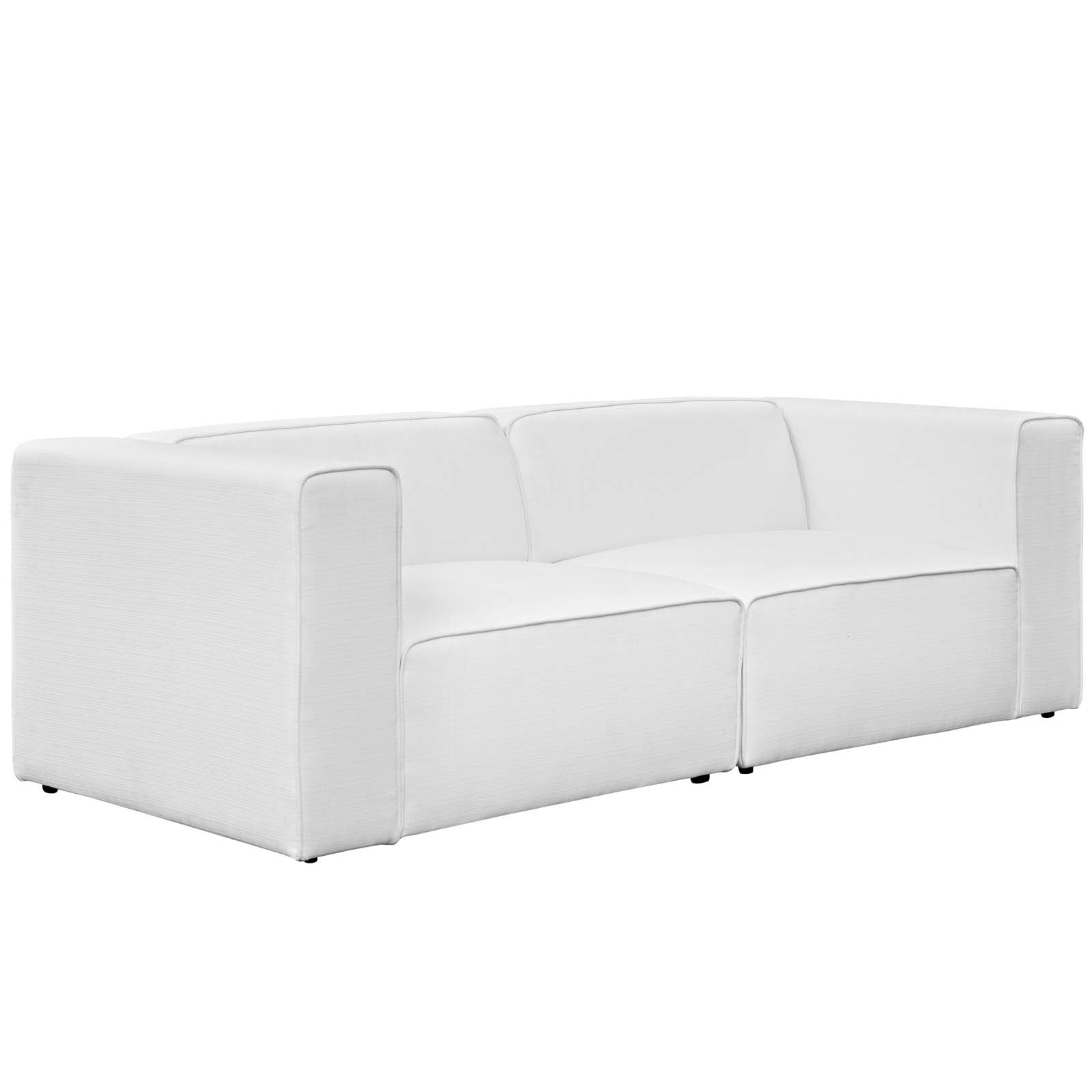 Modway Sectional Sofas - Mingle 2 Piece Upholstered Fabric Sectional Sofa Set White