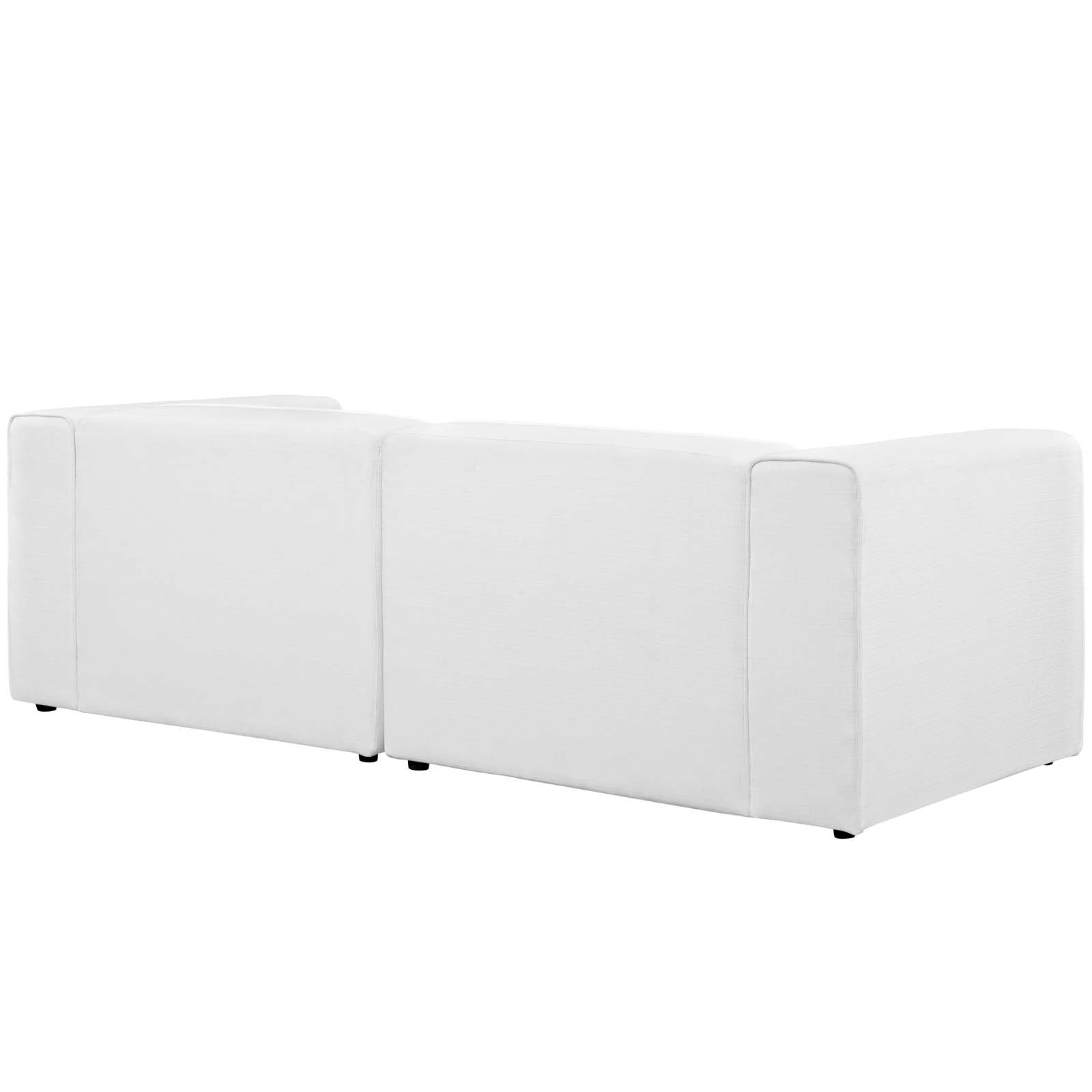 Modway Sectional Sofas - Mingle 2 Piece Upholstered Fabric Sectional Sofa Set White