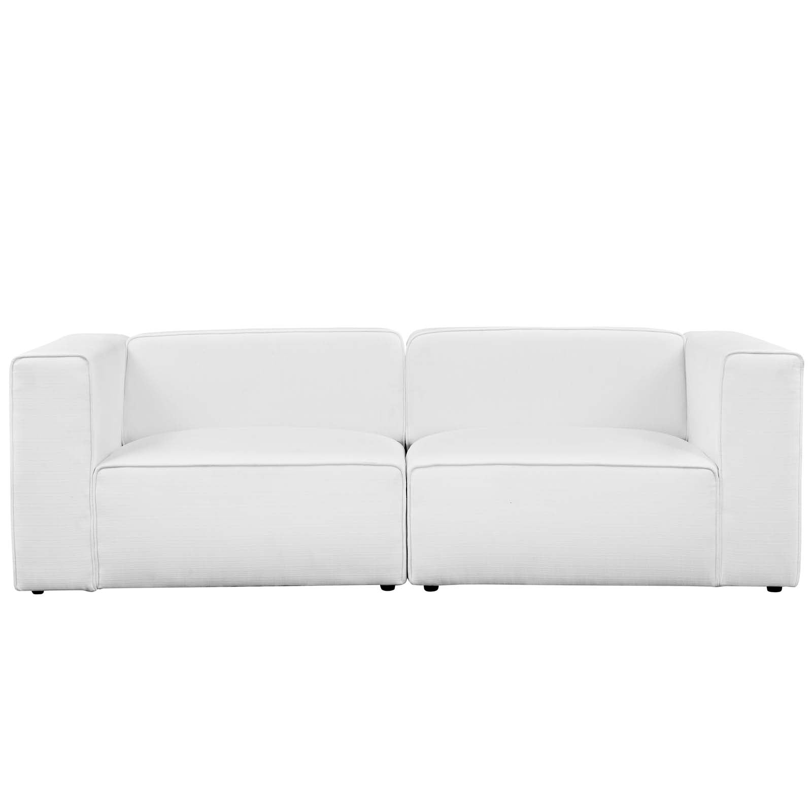 Modway Sectional Sofas - Mingle 2 Piece Upholstered Fabric Sectional Sofa Set White