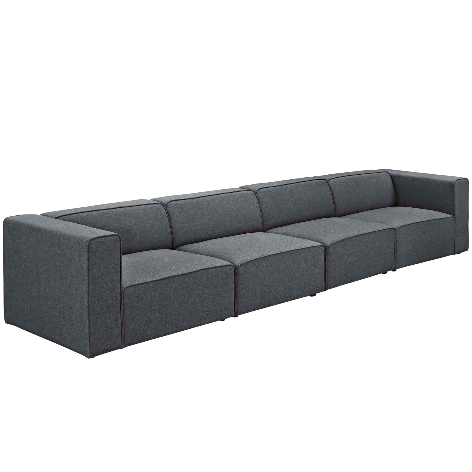 Modway Sofas & Couches - Mingle Upholstered Fabric Sectional Sofa Set Gray