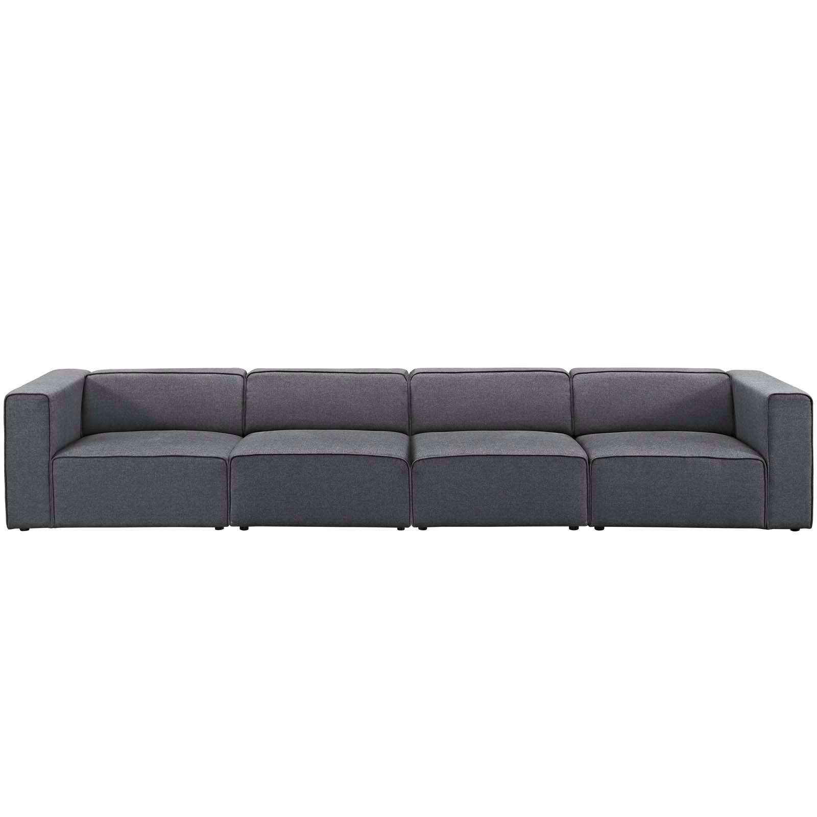 Modway Sofas & Couches - Mingle Upholstered Fabric Sectional Sofa Set Gray