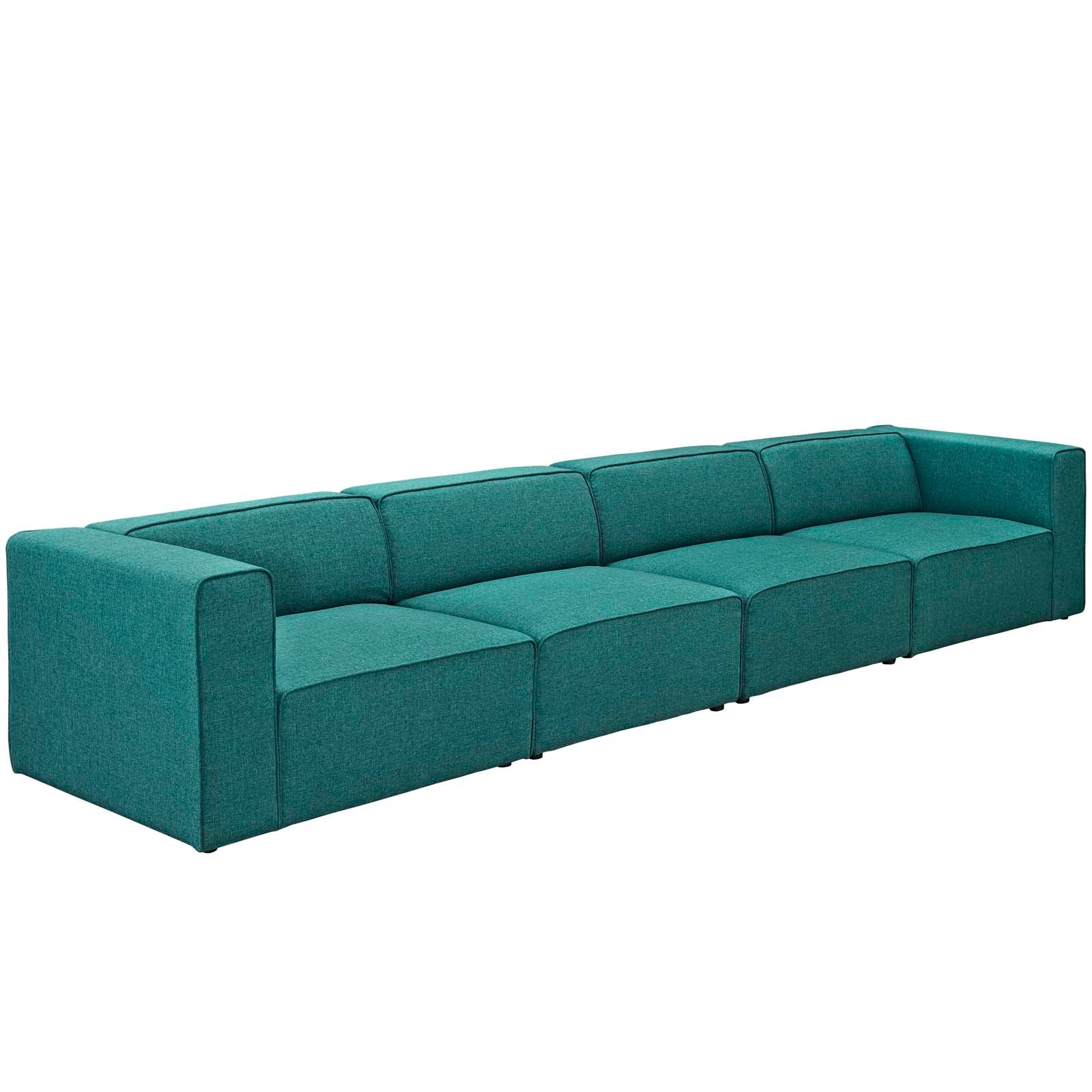 Modway Sofas & Couches - Mingle Upholstered Fabric Sectional Sofa Set Teal