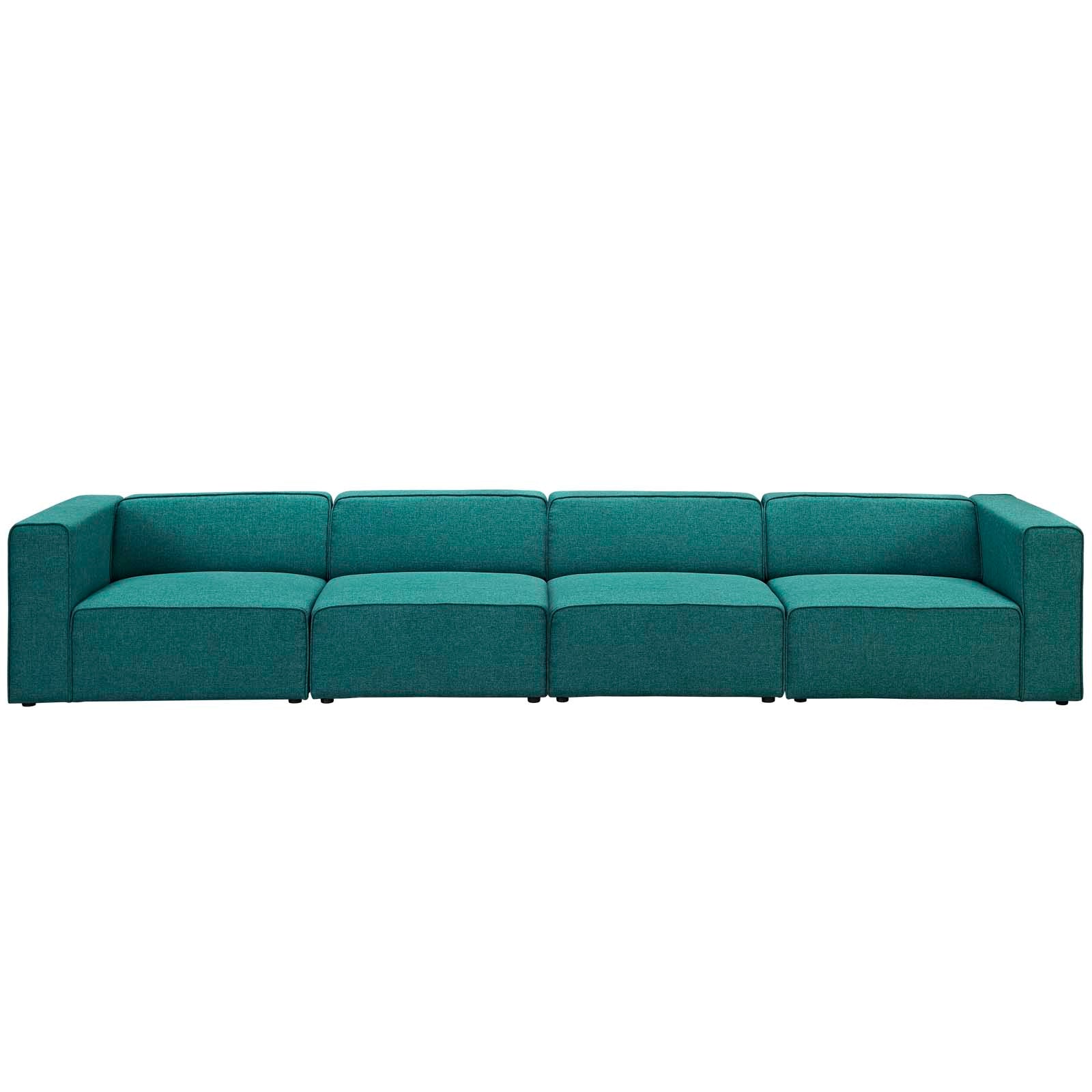 Modway Sofas & Couches - Mingle Upholstered Fabric Sectional Sofa Set Teal