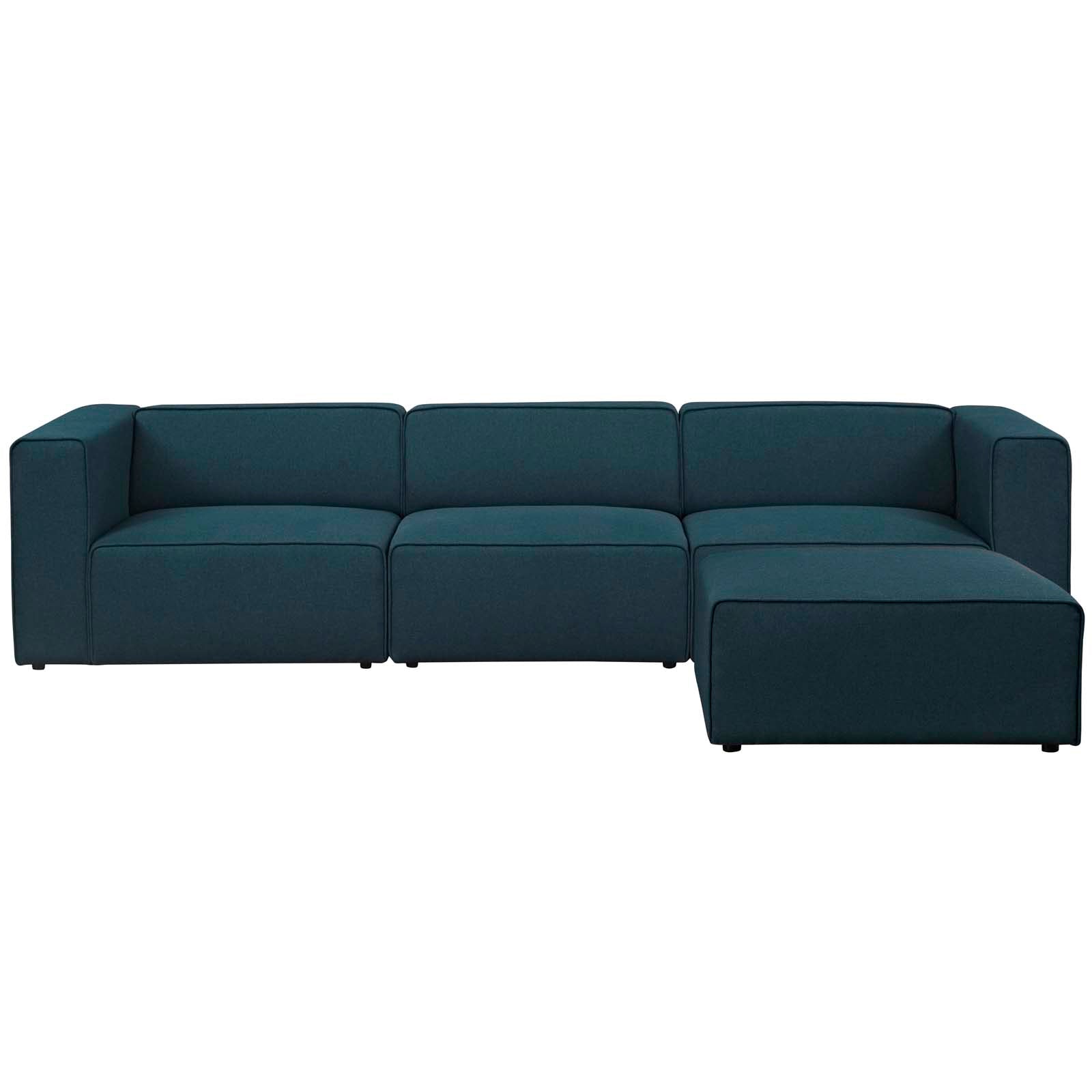 Modway Sectional Sofas - Mingle Upholstered Reversible Sectional Sofa Blue