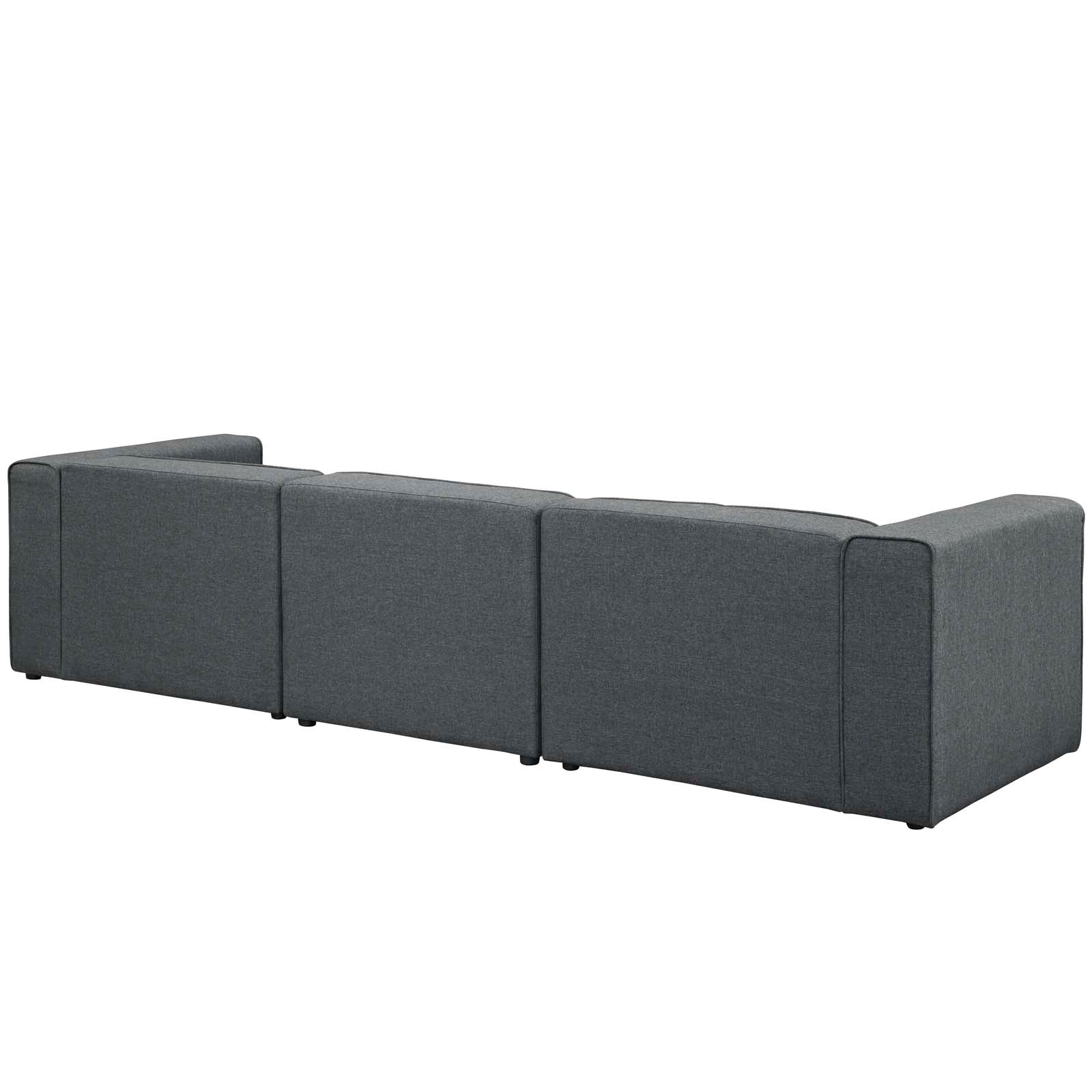 Modway Sectional Sofas - Mingle Upholstered Reversible Sectional Sofa Gray