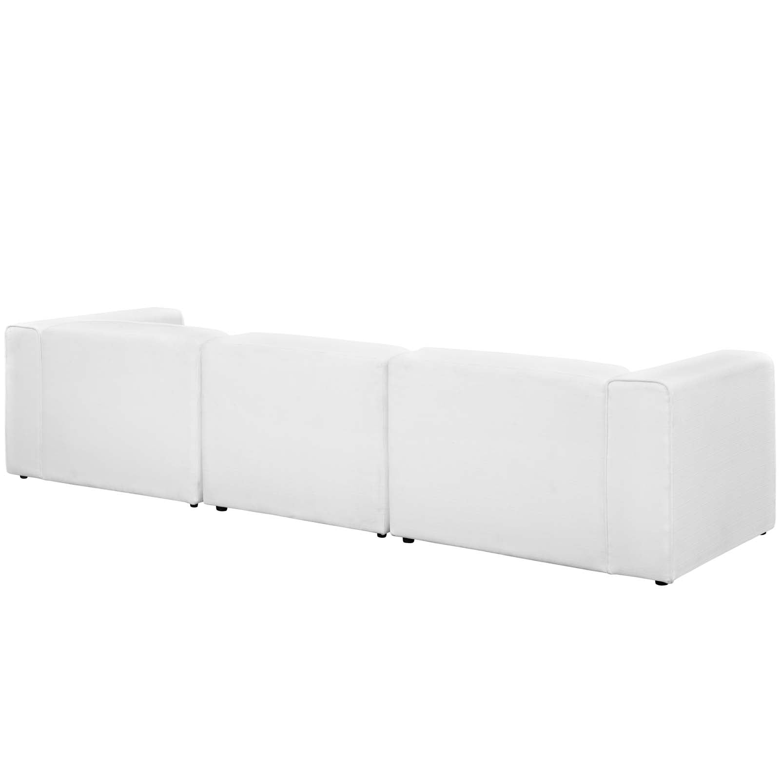 Modway Sectional Sofas - Mingle Upholstered Reversible Sectional Sofa White