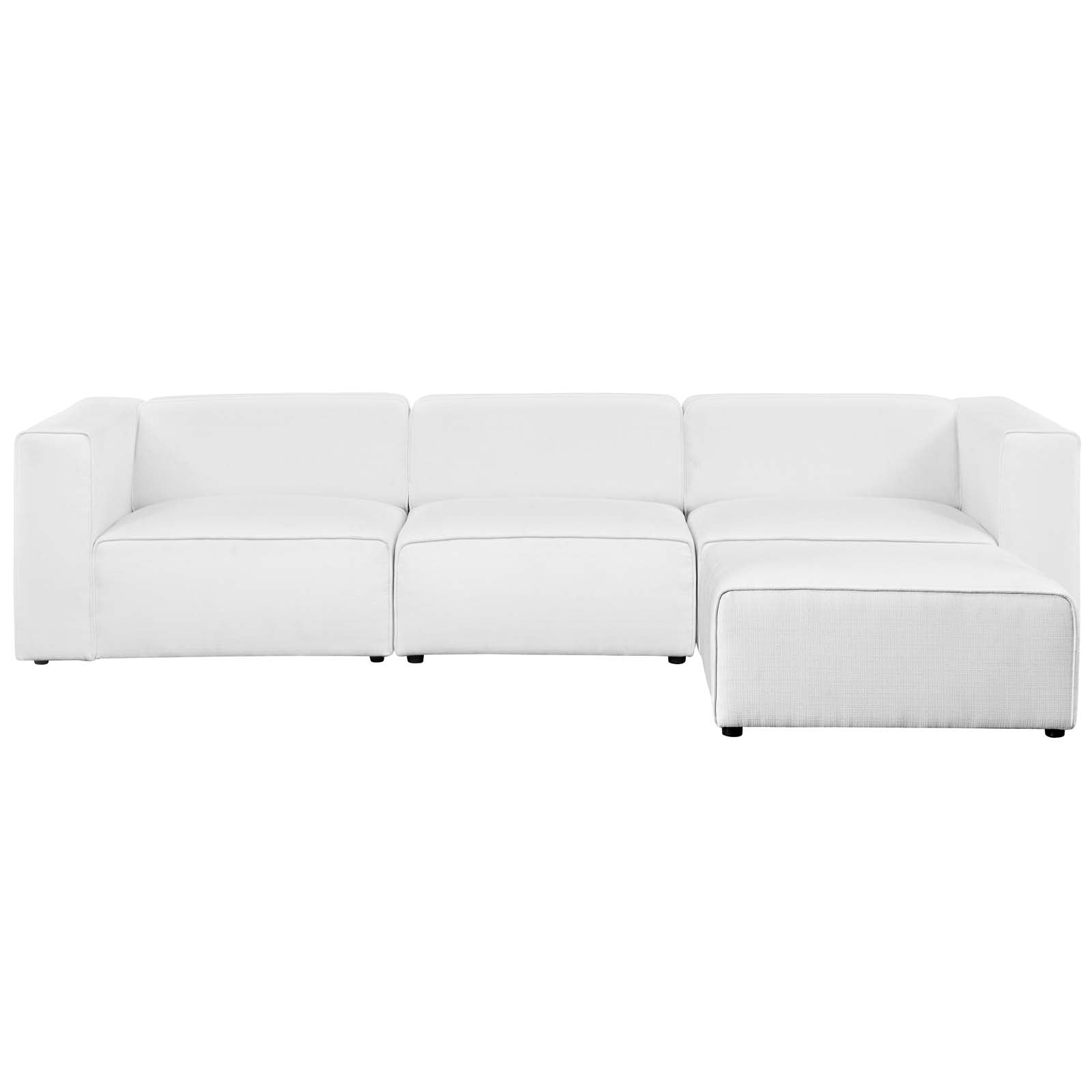 Modway Sectional Sofas - Mingle Upholstered Reversible Sectional Sofa White