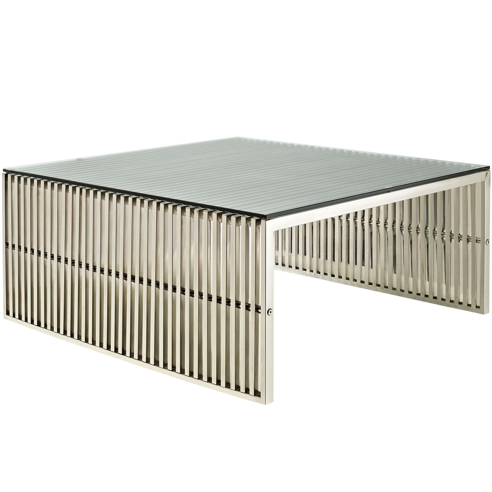 Modway Coffee Tables - Gridiron Coffee Table Silver