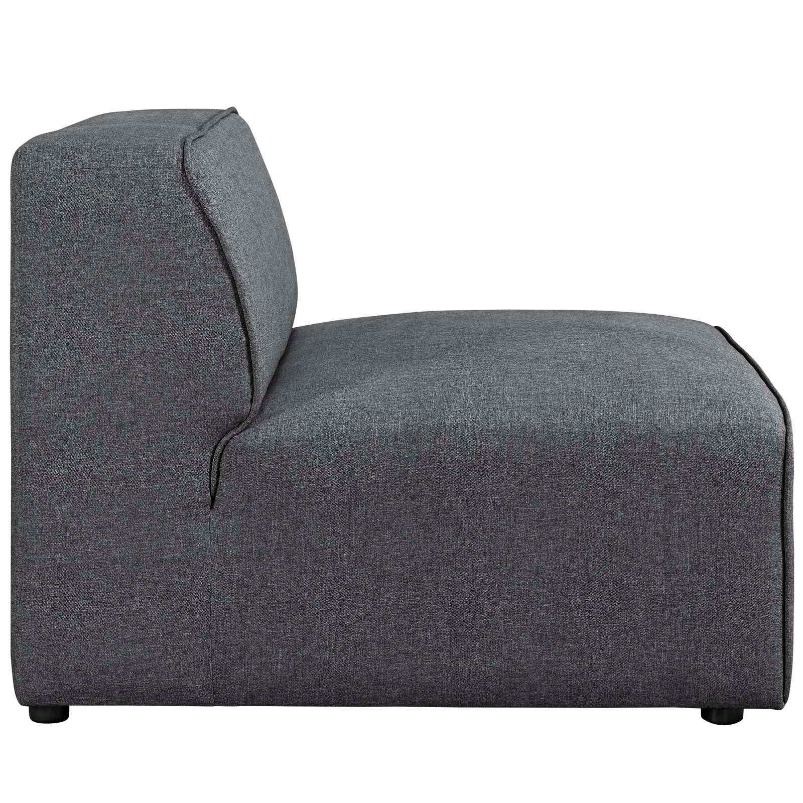 Modway Sectional Sofas - Mingle 7 Piece Fabric Sectional Sofa Set Gray