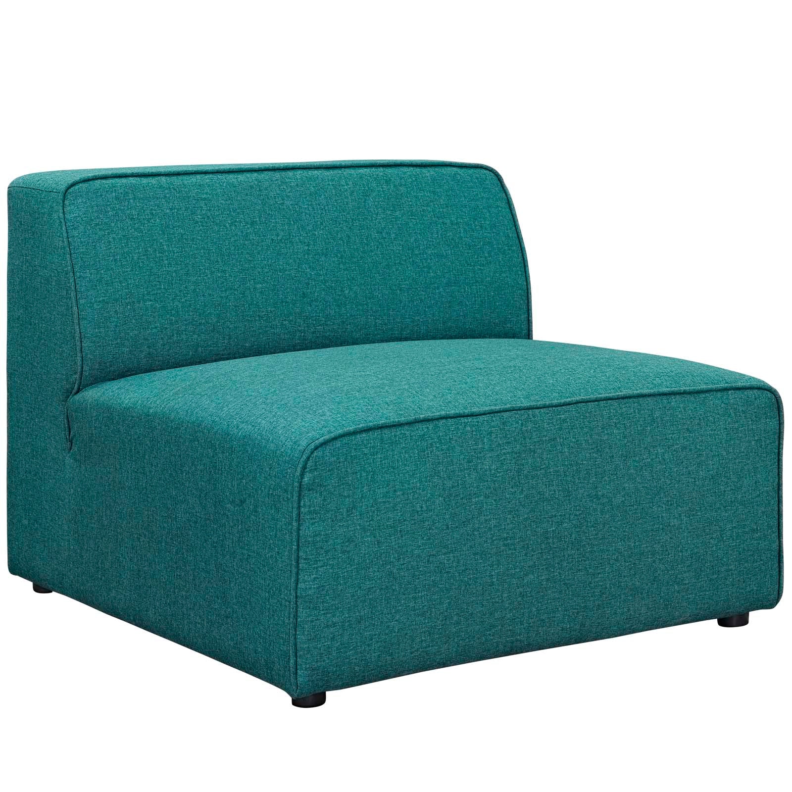 Modway Sectional Sofas - Mingle 7 Piece Upholstered 140.5"W Fabric Sectional Sofa Set Teal