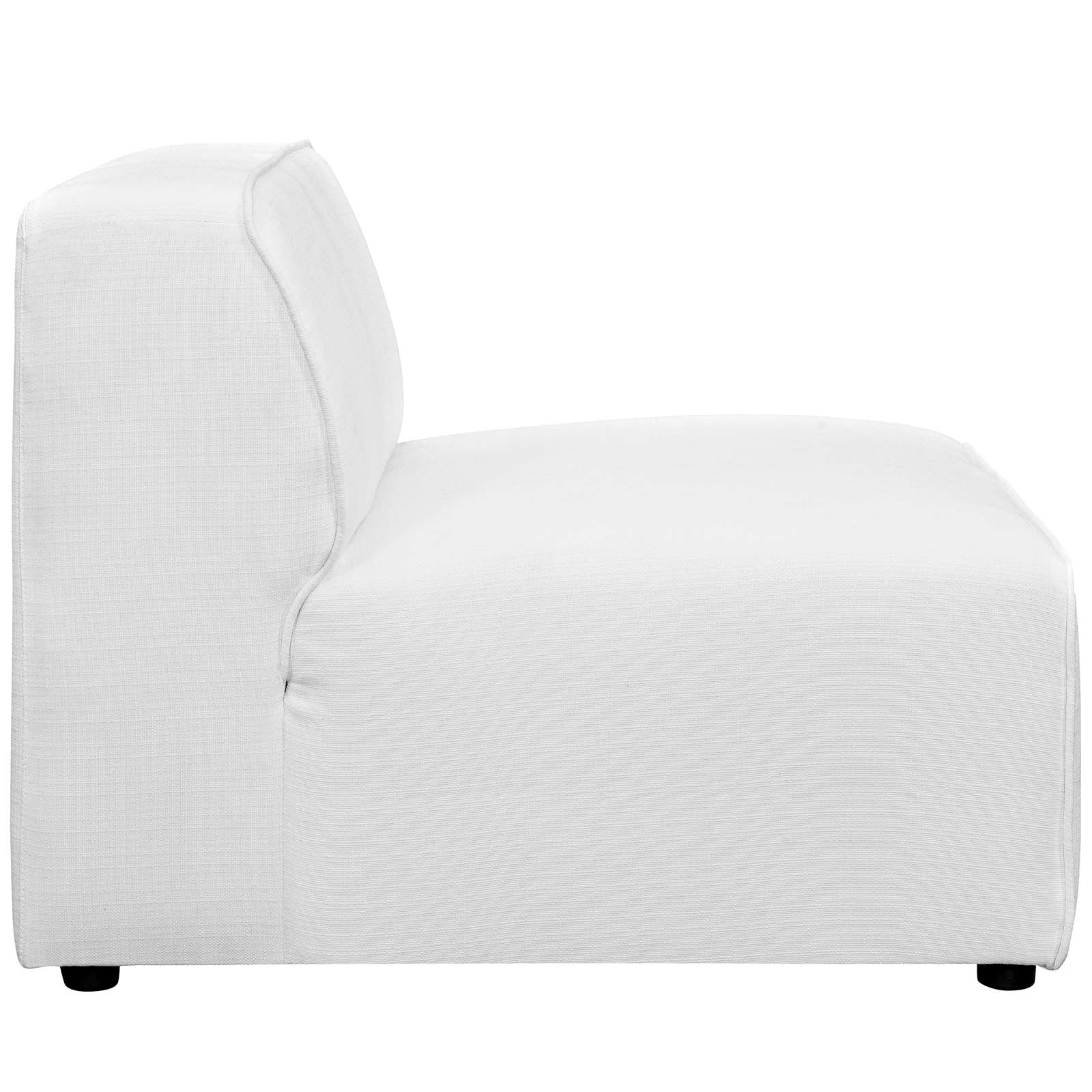 Modway Sectional Sofas - Mingle 7 Piece Upholstered Fabric Sectional Sofa Set White