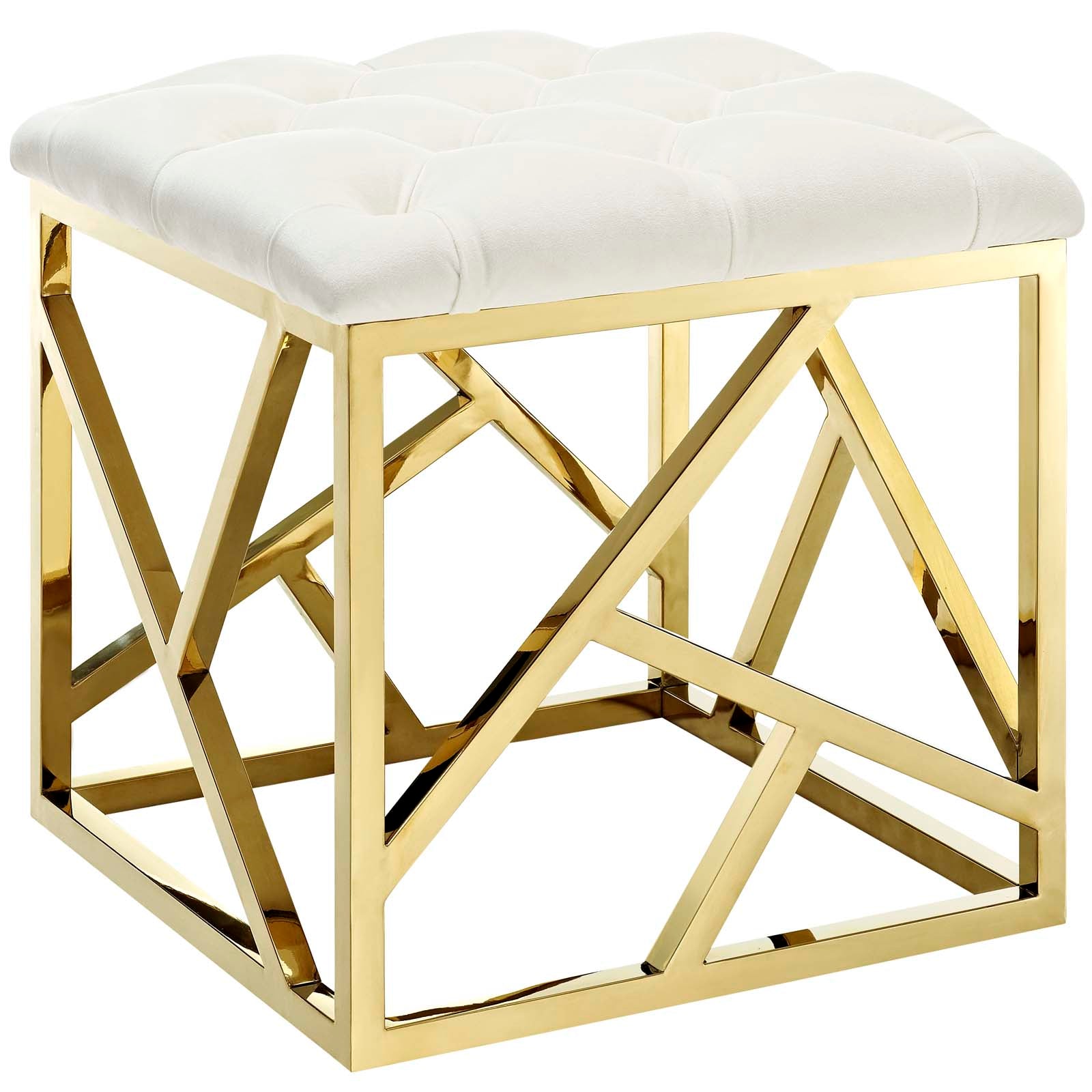 Modway Ottomans & Stools - Intersperse Ottoman Gold Ivory