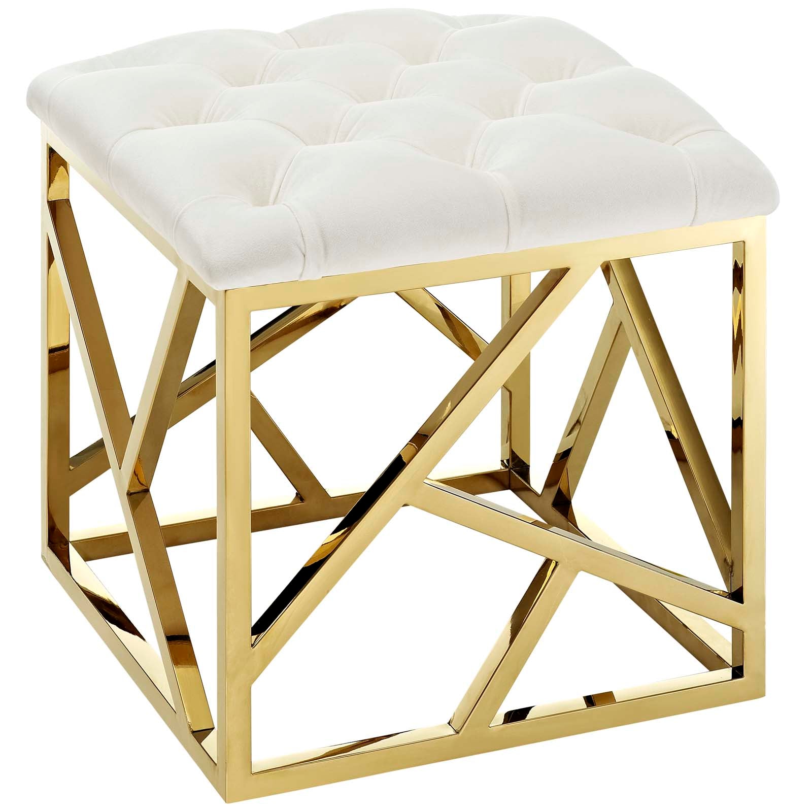 Modway Ottomans & Stools - Intersperse Ottoman Gold Ivory
