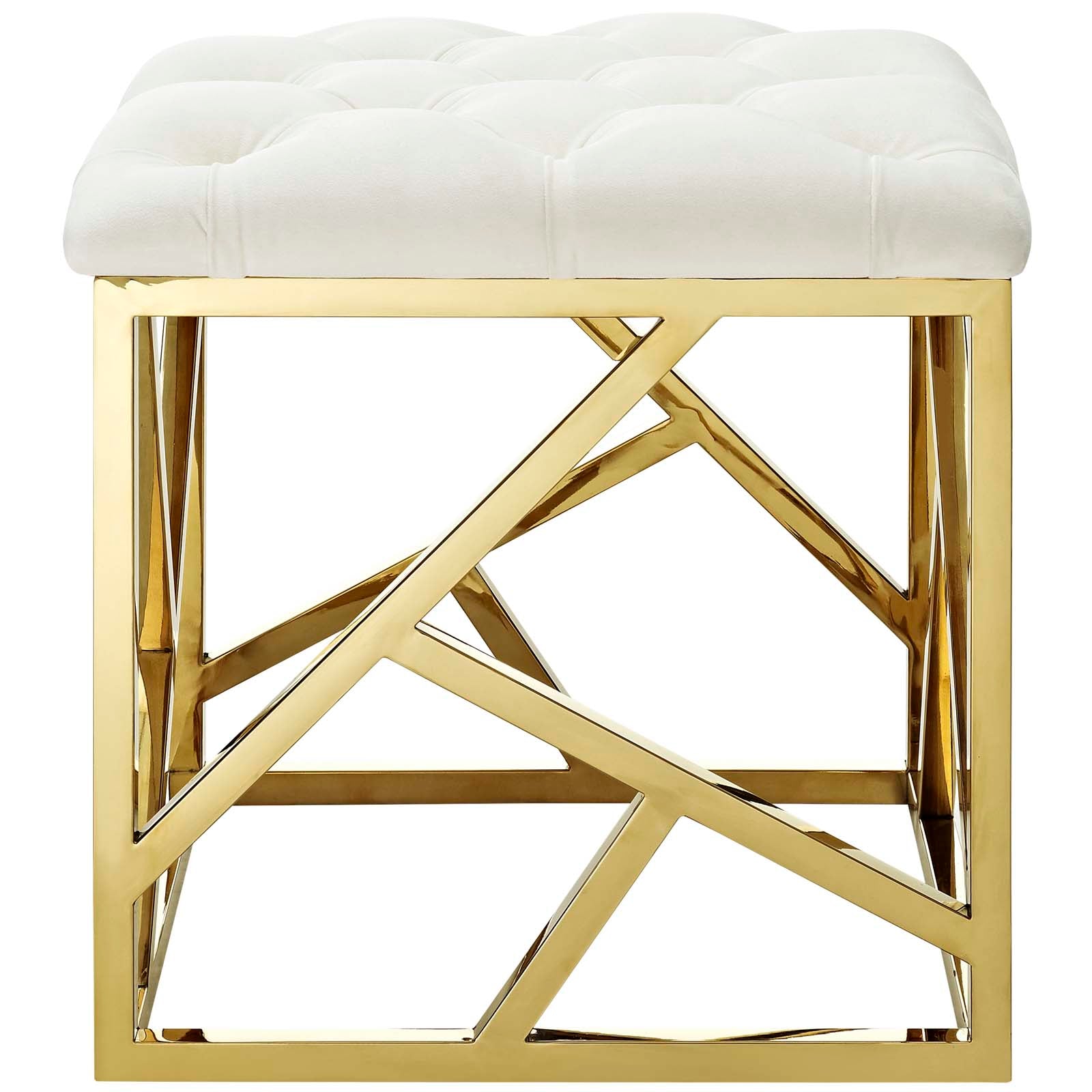 Modway Ottomans & Stools - Intersperse Ottoman Gold Ivory