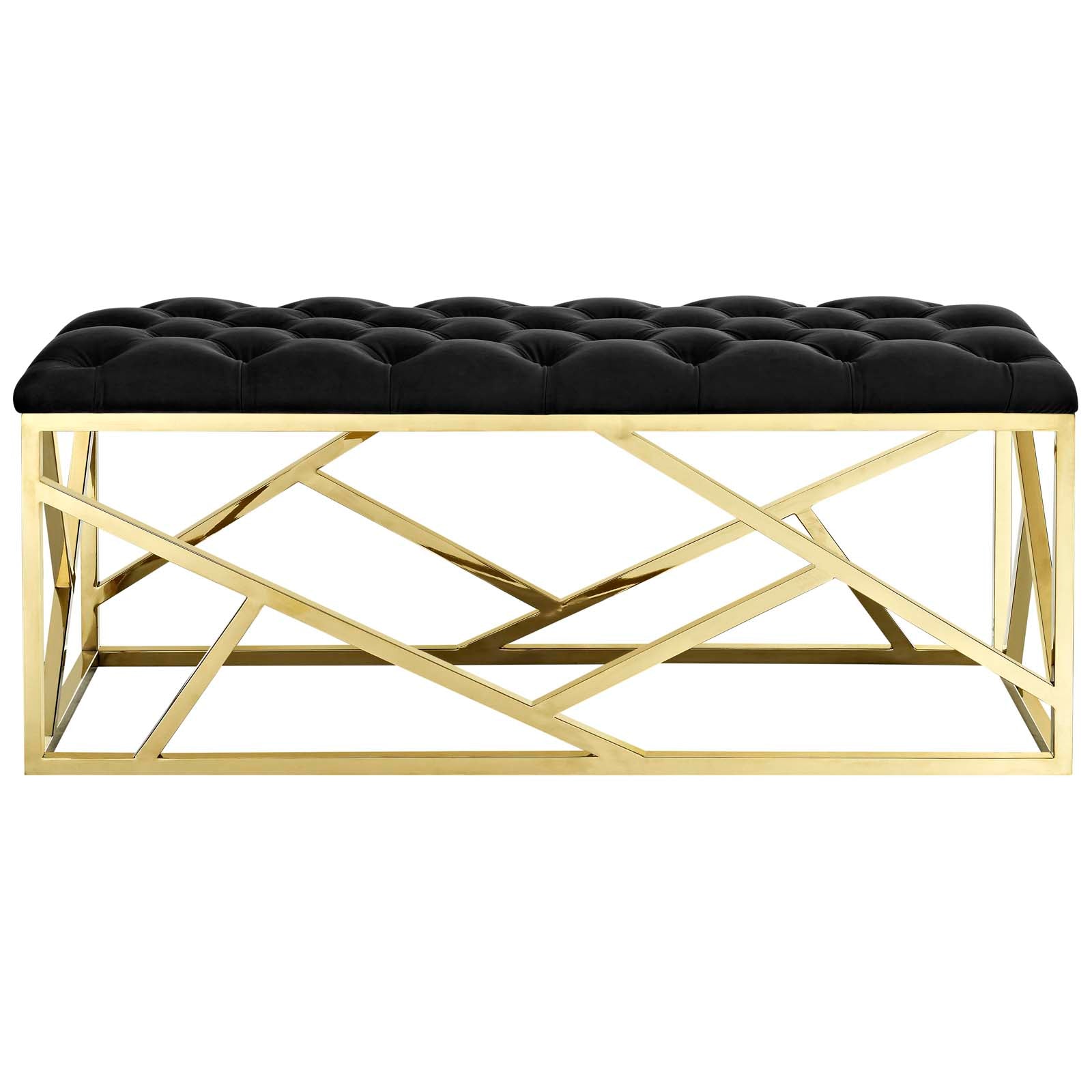 Modway Benches - Intersperse Bench Gold Black