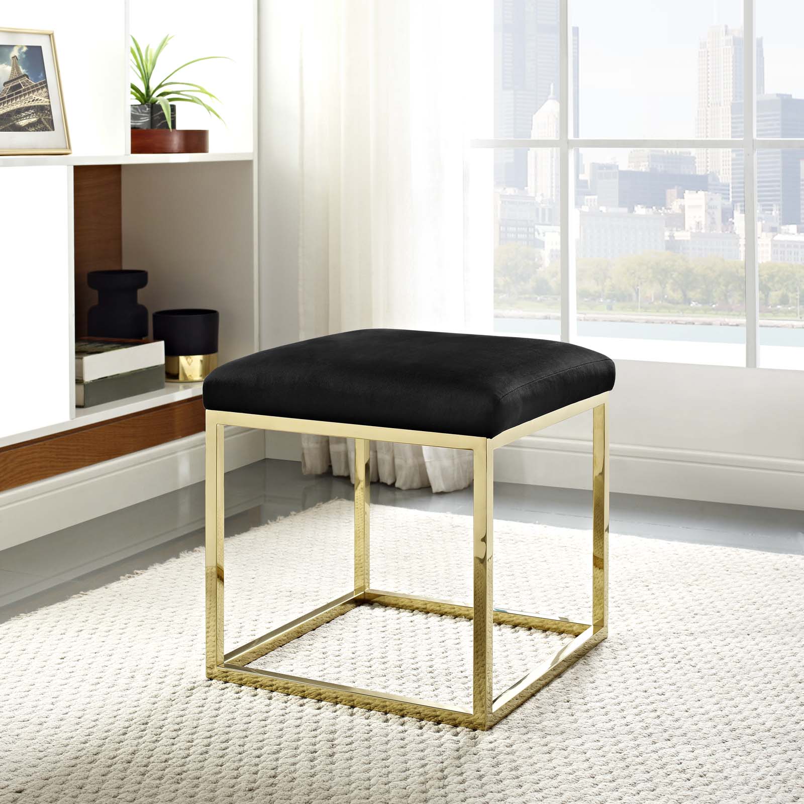 Modway Ottomans & Stools - Anticipate Ottoman Gold Black