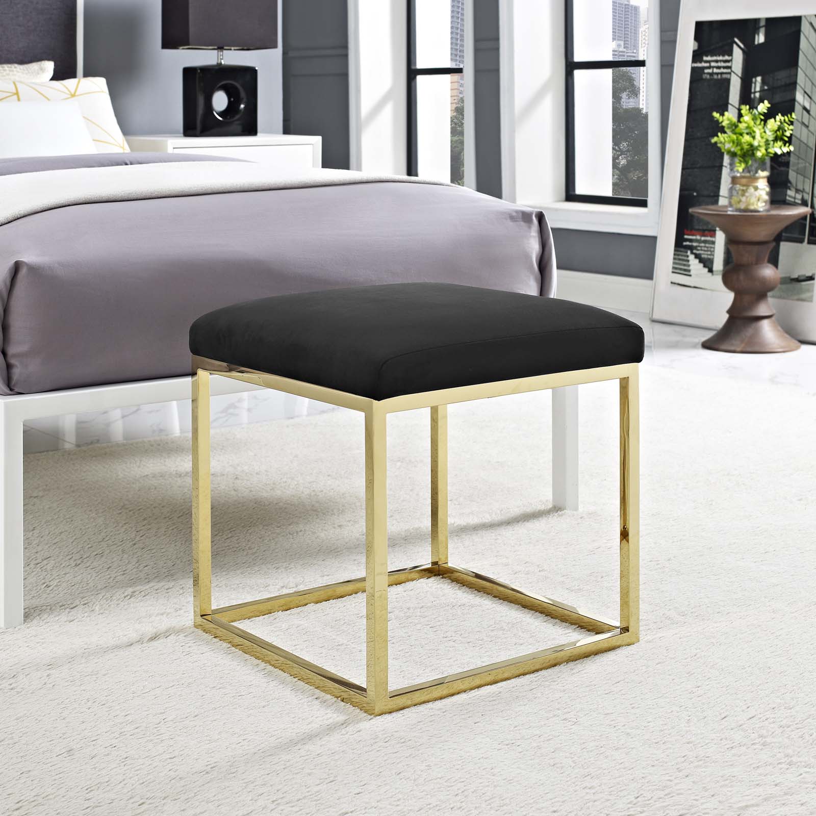 Modway Ottomans & Stools - Anticipate Ottoman Gold Black