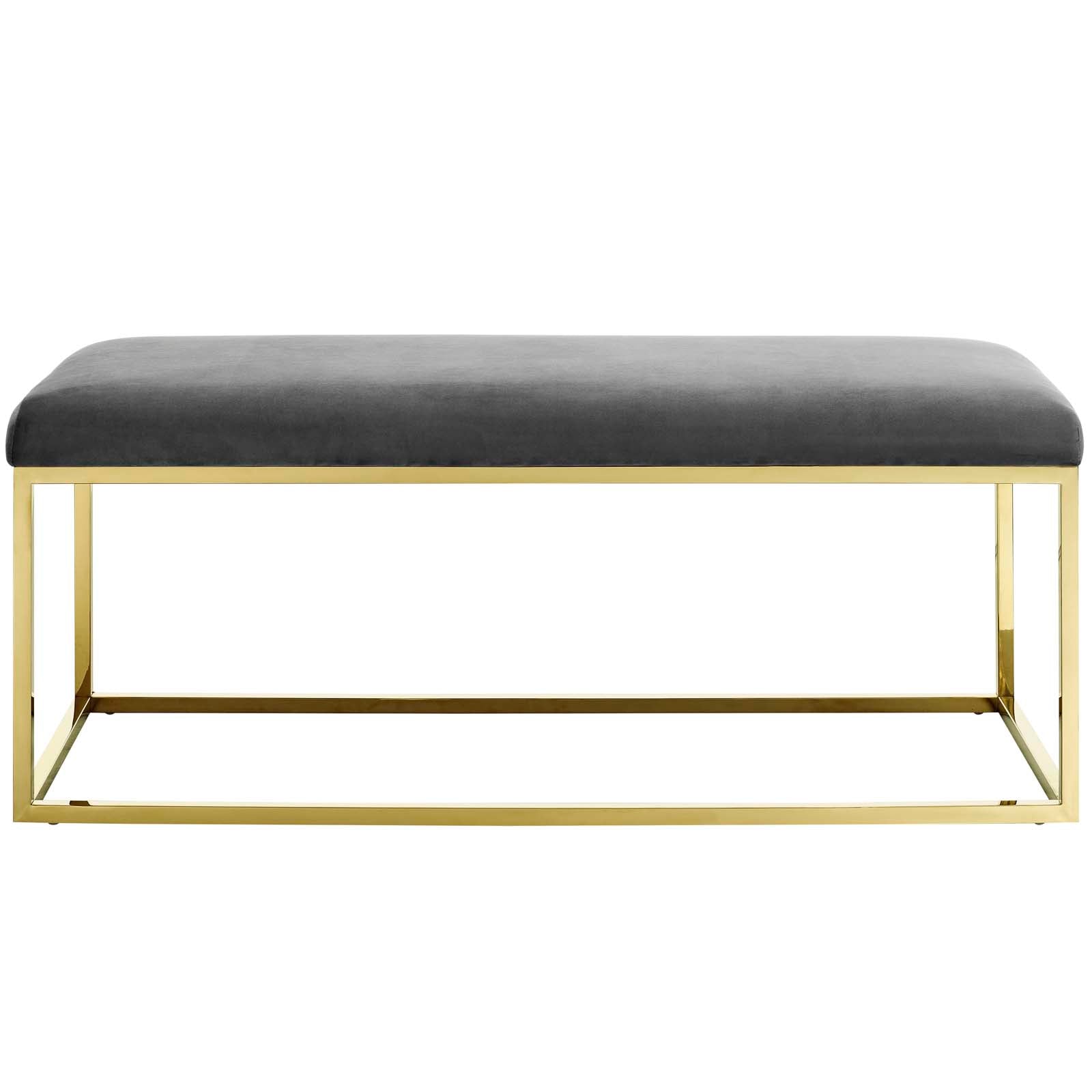 Modway Benches - Anticipate Fabric Bench Gold Gray