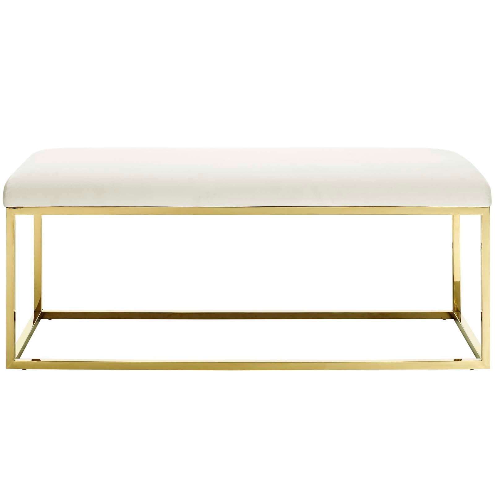 Modway Benches - Anticipate Fabric Bench Gold Ivory