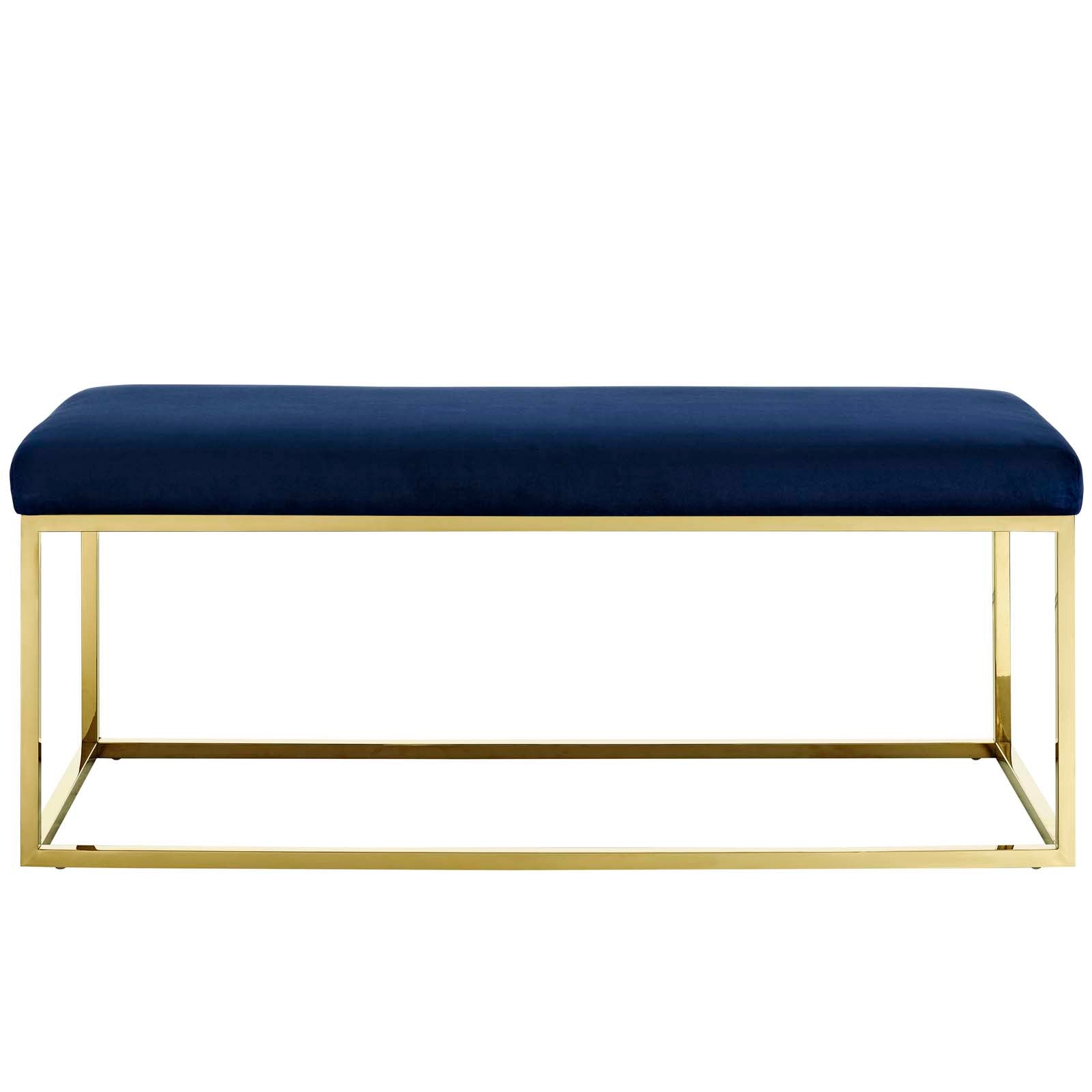Modway Benches - Anticipate Fabric Bench Gold Navy