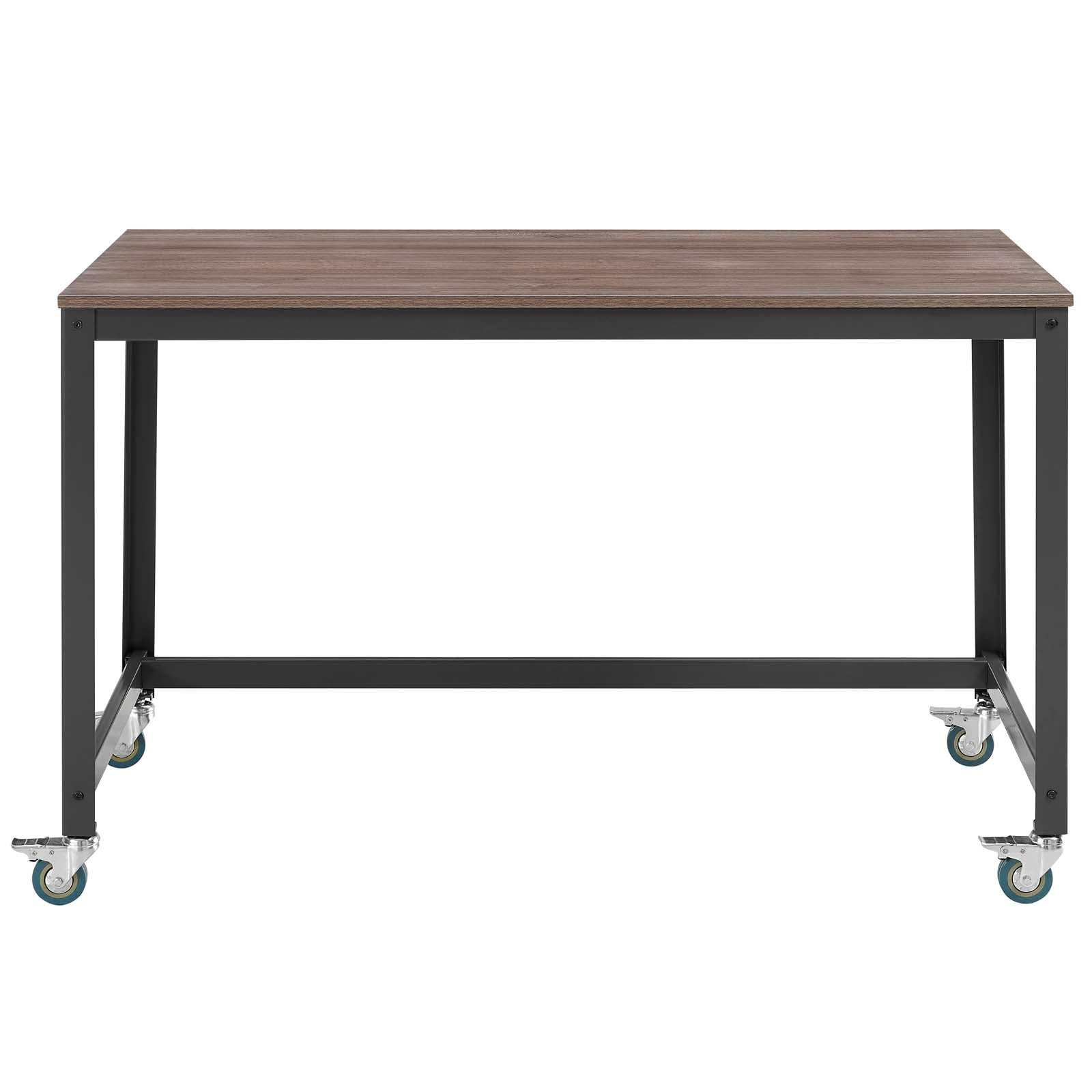 Modway Desks - Vivify Computer Office Desk Gray And Walnut