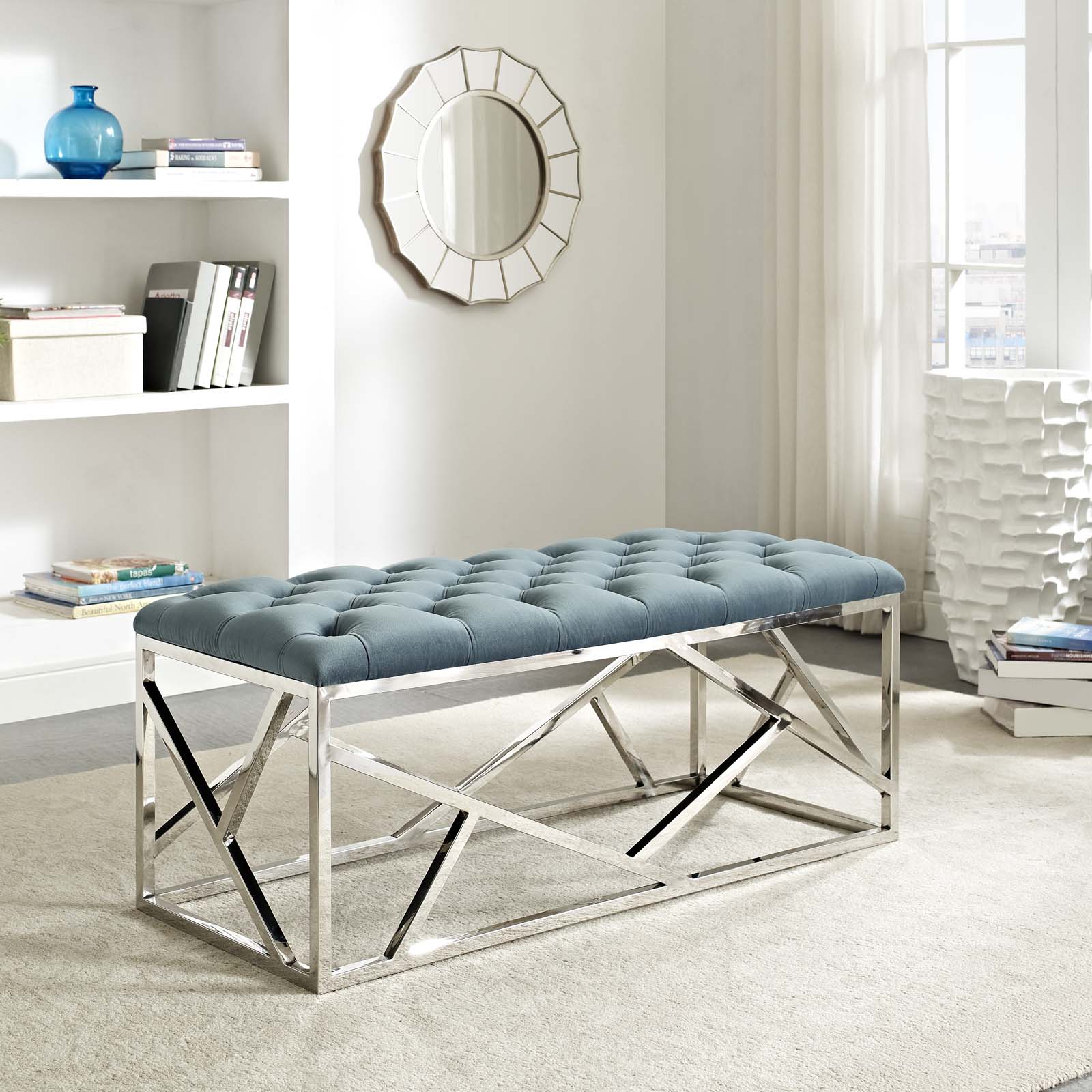 Modway Benches - Intersperse Bench Sea Blue