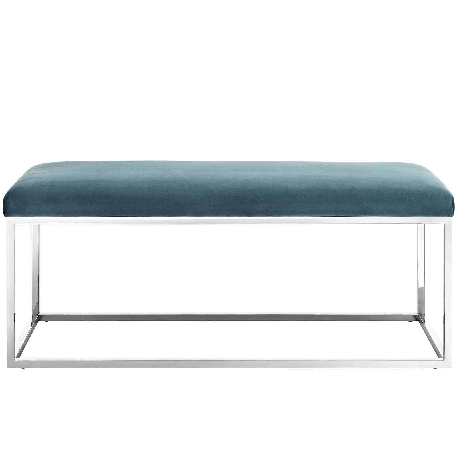 Modway Benches - Anticipate Performance Velvet Bench Sea Blue