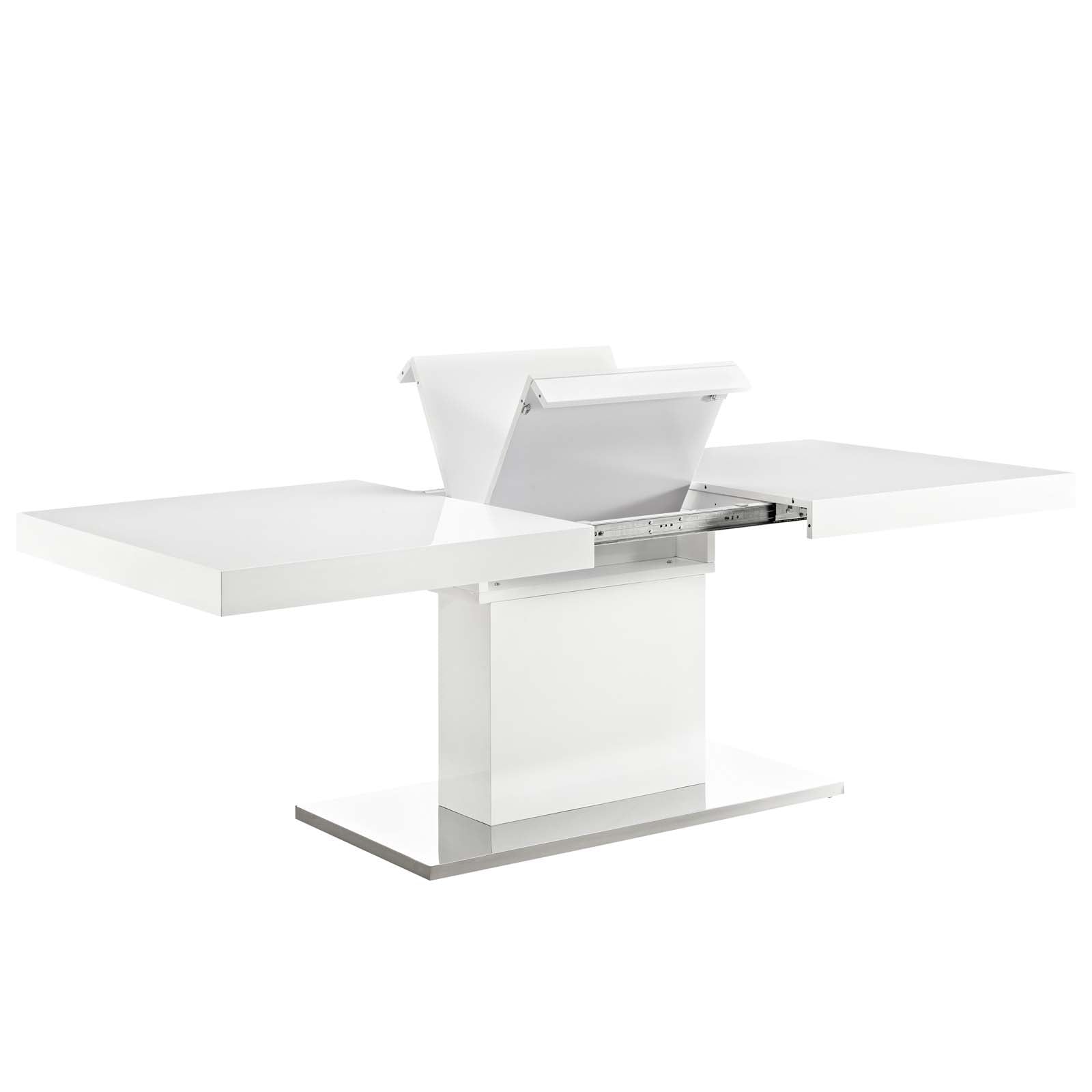 Modway Dining Tables - Vector Expandable Dining Table White & Silver