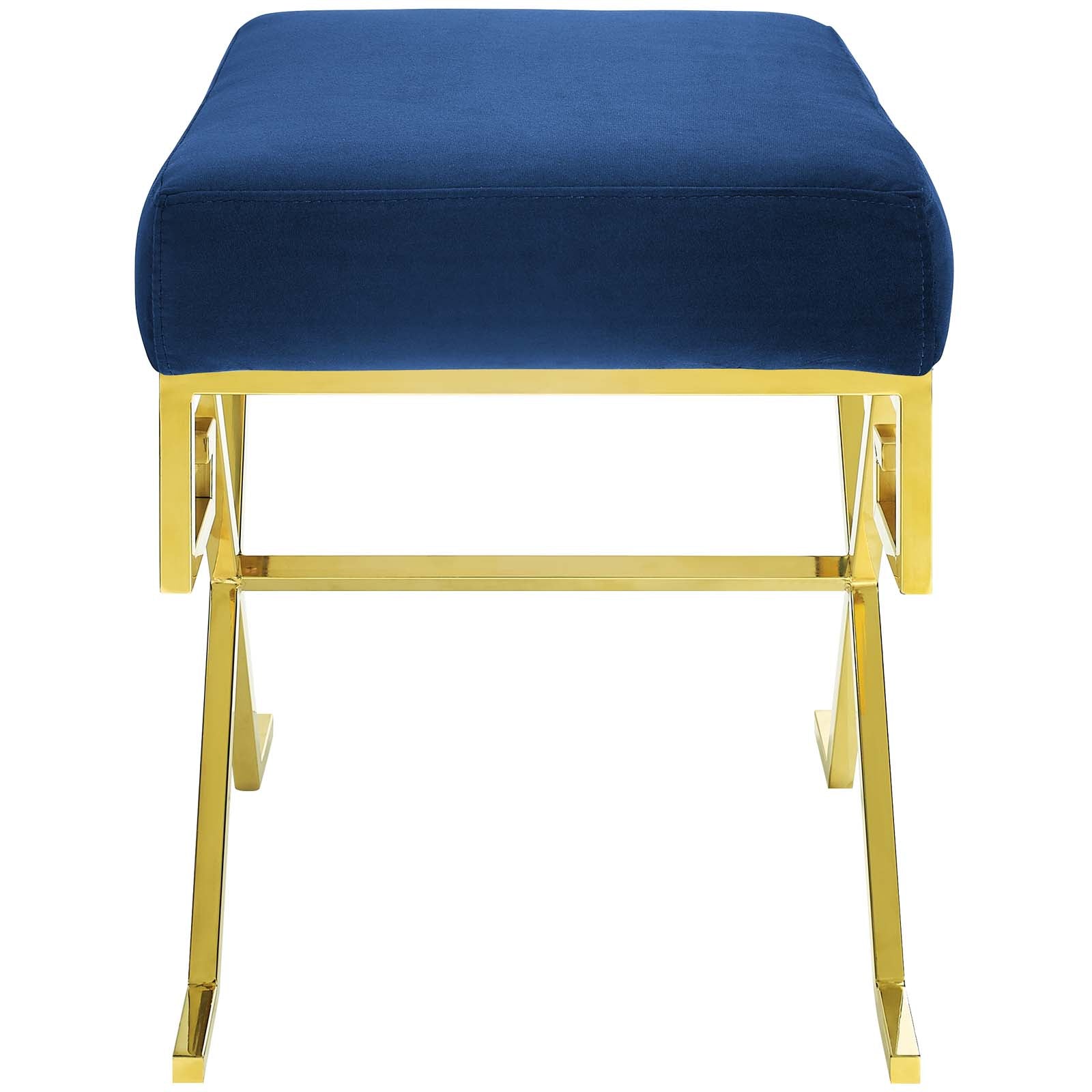 Modway Benches - Twist Performance Velvet Bench Gold Navy