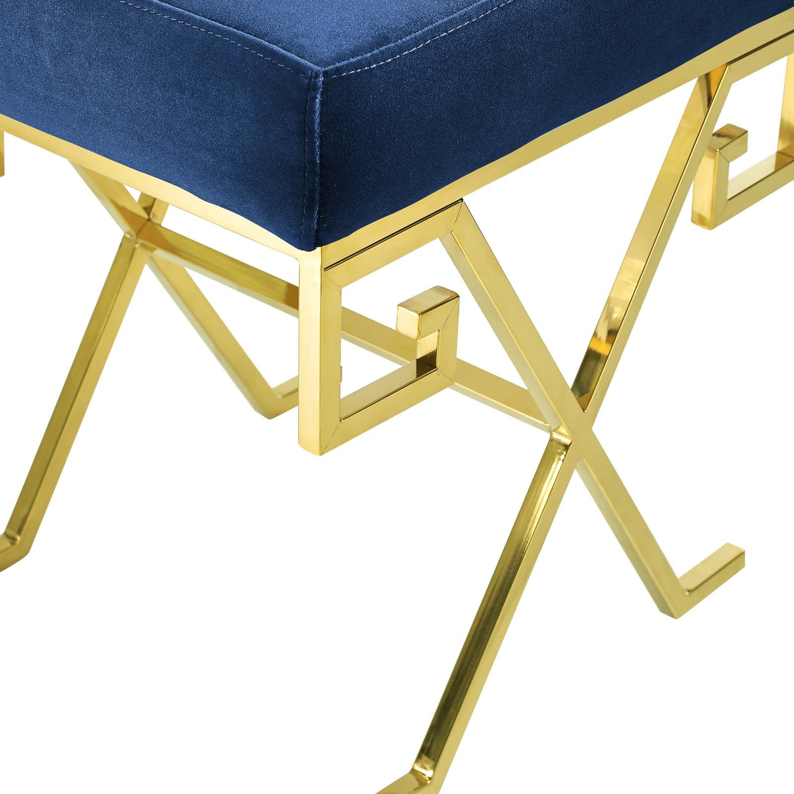 Modway Benches - Twist Performance Velvet Bench Gold Navy
