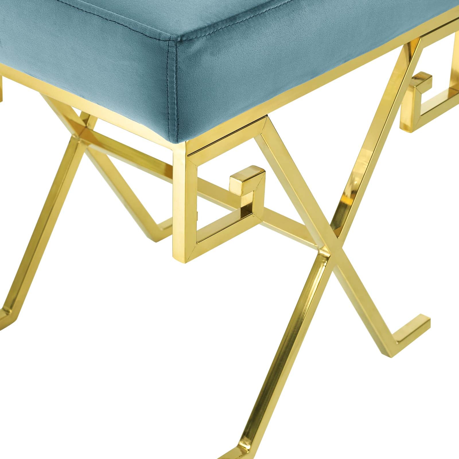 Modway Benches - Twist Performance Velvet Bench Sea Blue