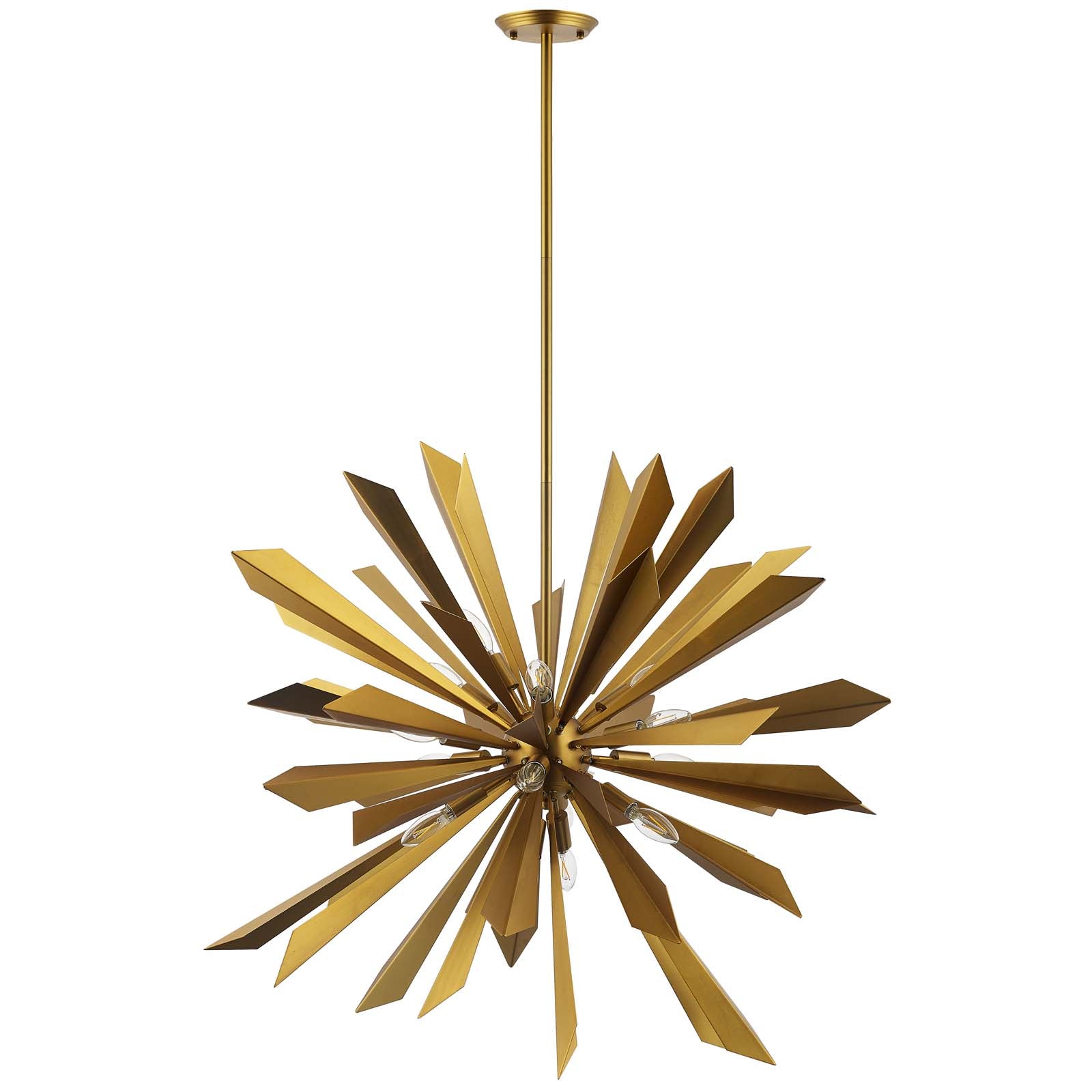 Modway Ceiling Lamps - Pervade-Brass-Pendant-Light-Chandelier-