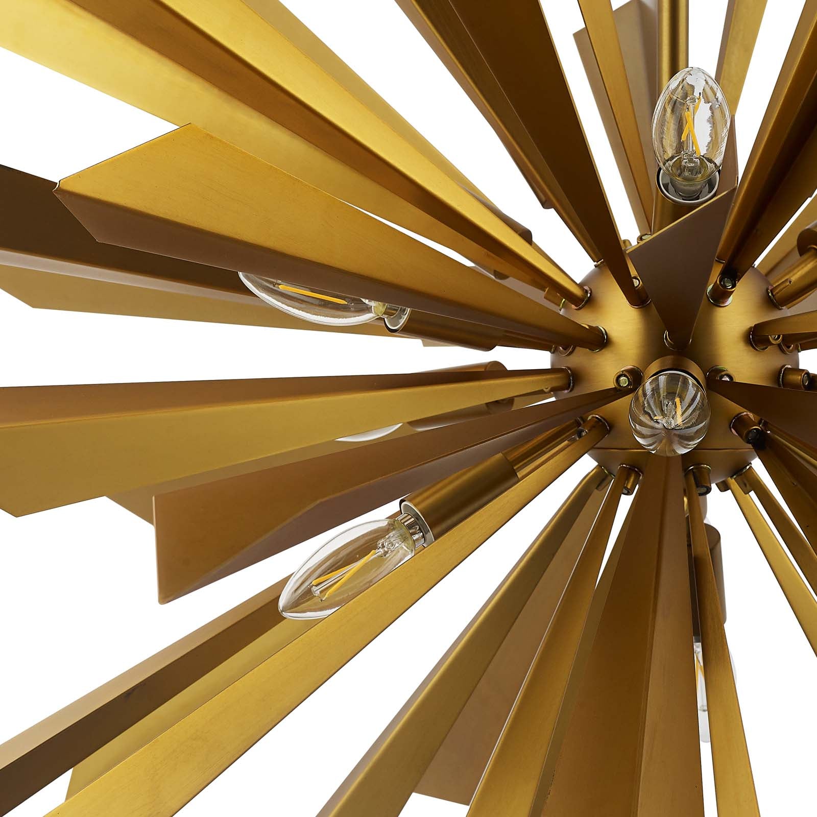 Modway Ceiling Lamps - Pervade-Brass-Pendant-Light-Chandelier-