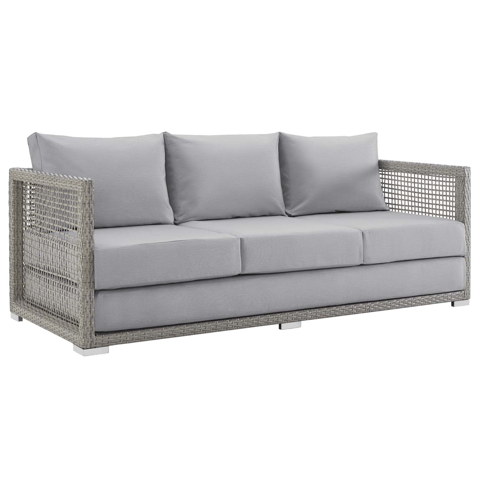 Modway Outdoor Sofas - Aura Outdoor Patio Wicker Rattan Sofa