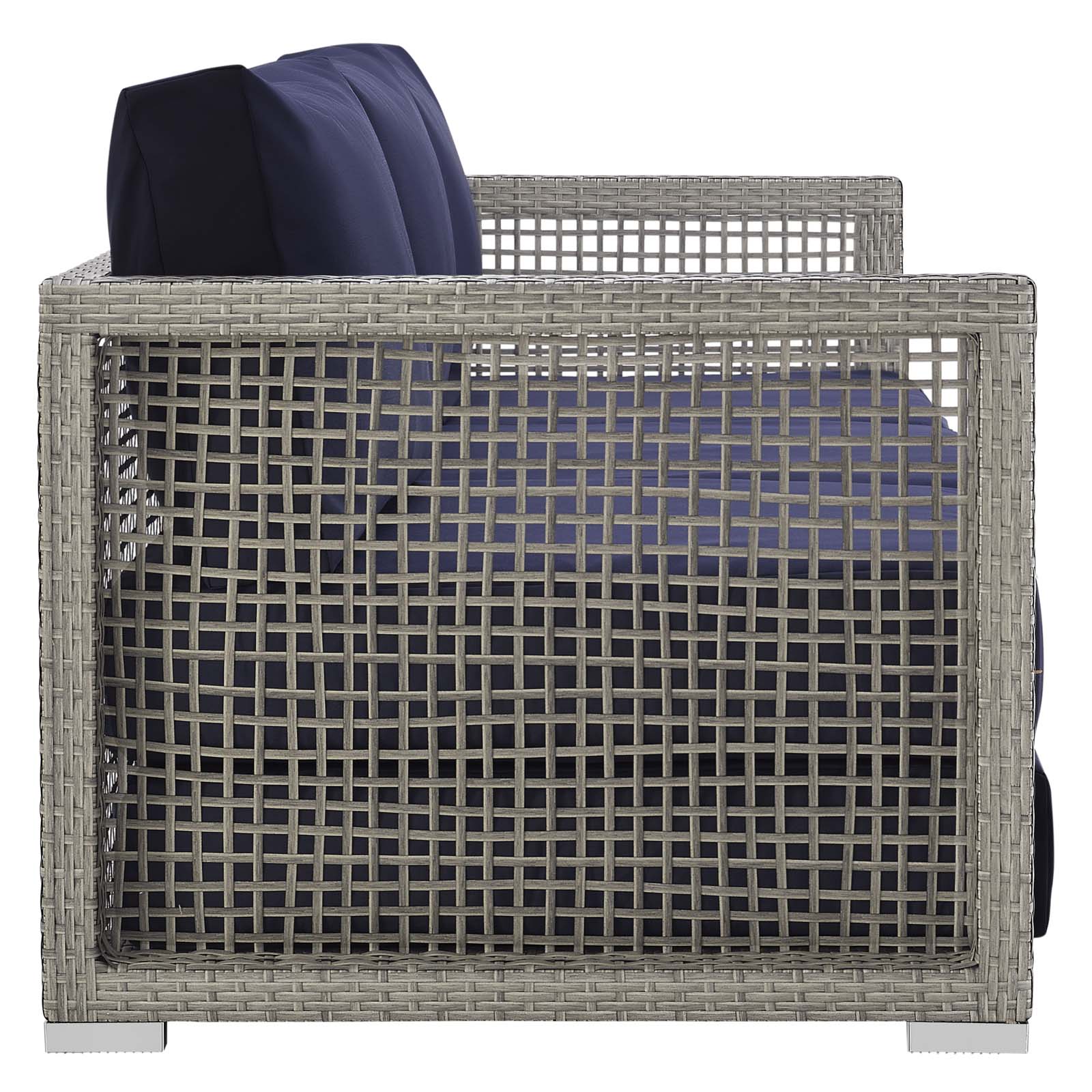 Modway Outdoor Sofas - Aura Outdoor Sofa Gray & Navy