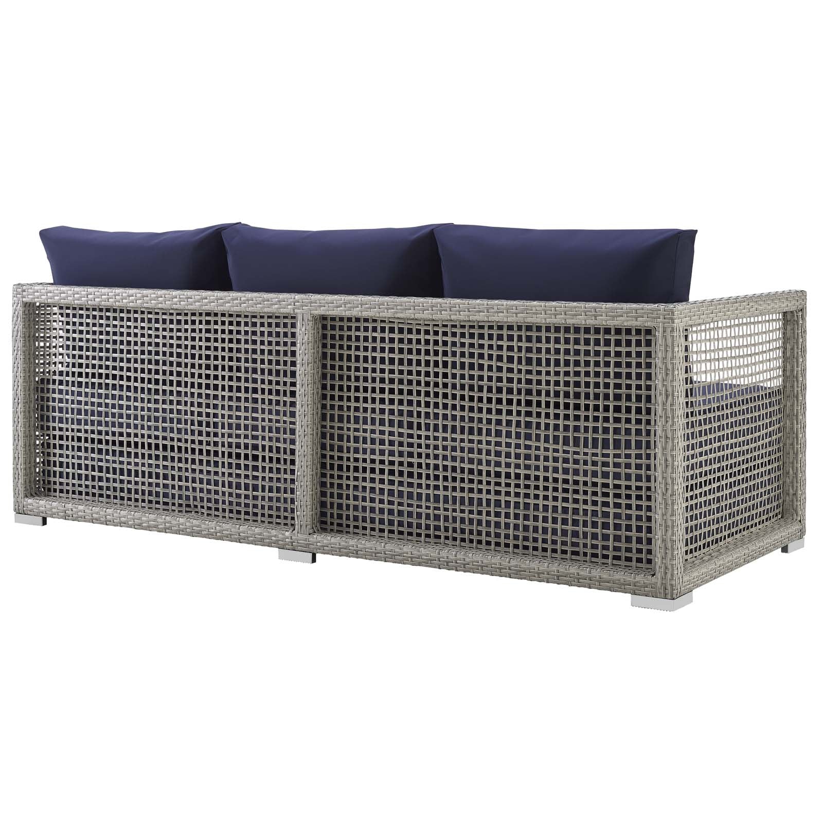 Modway Outdoor Sofas - Aura Outdoor Sofa Gray & Navy
