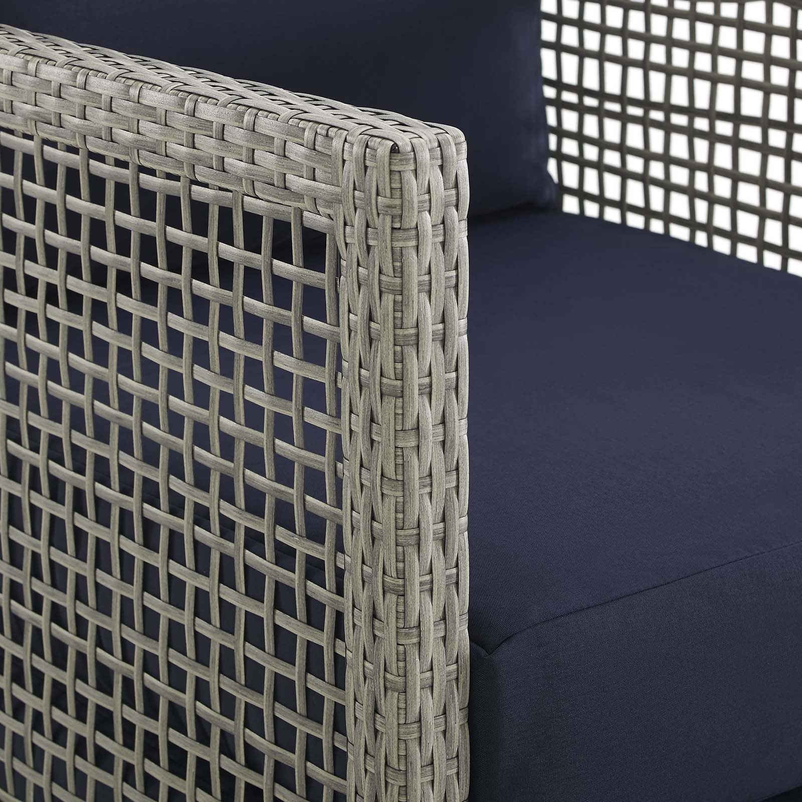 Modway Outdoor Sofas - Aura Outdoor Sofa Gray & Navy