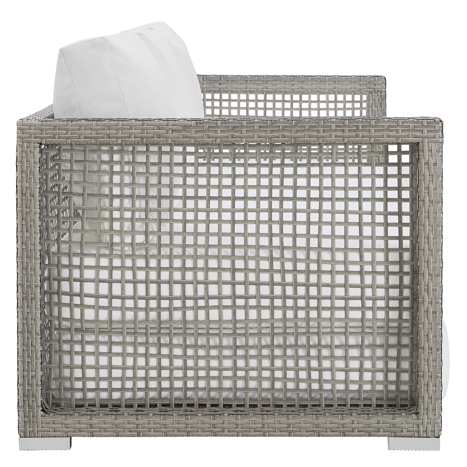 Modway Outdoor Sofas - Aura Outdoor Sofa Gray & White